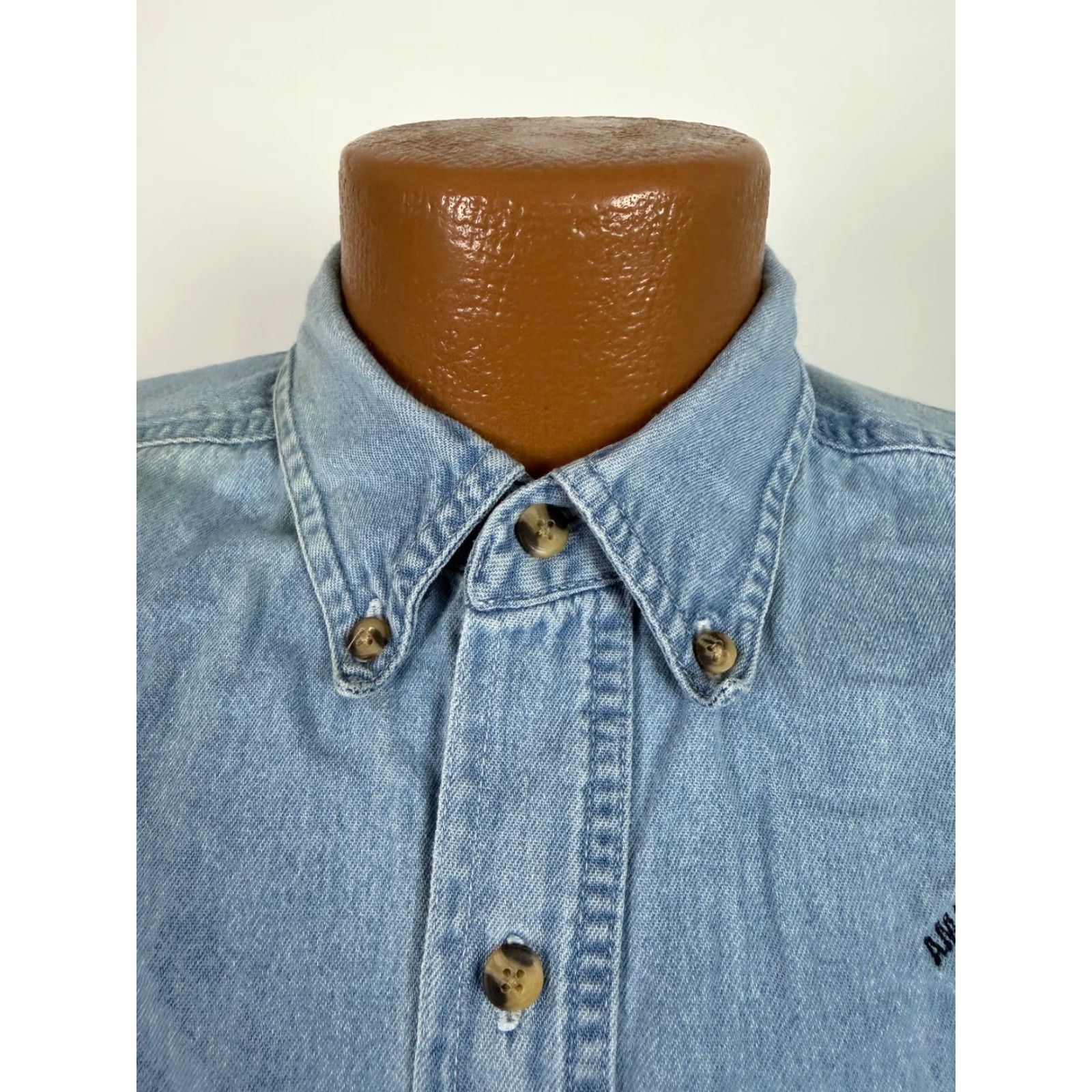 Vintage VINTAGE American Bowling Congress Shirt Men M Blue Denim Embroidered 2000s 90s Sports Hipster Y2K Buttons 2 Pocket Mens Medium Size US M / EU 48-50 / 2 - 4 Thumbnail