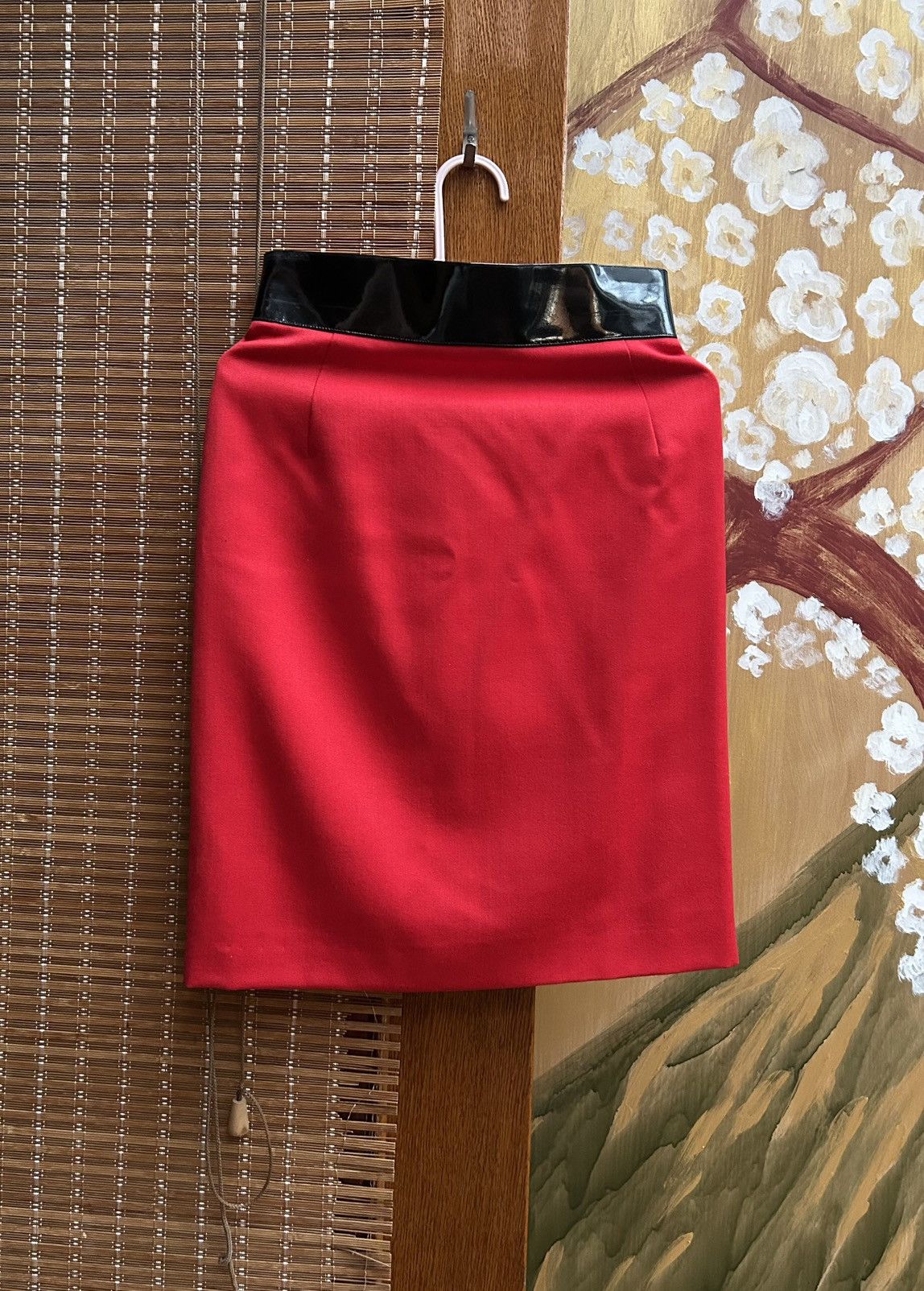 Claude Montana State Of Claude Montana Pencil Wool Vinyl Waistband Skirt Size 27" / US 4 / IT 40 - 1 Thumbnail