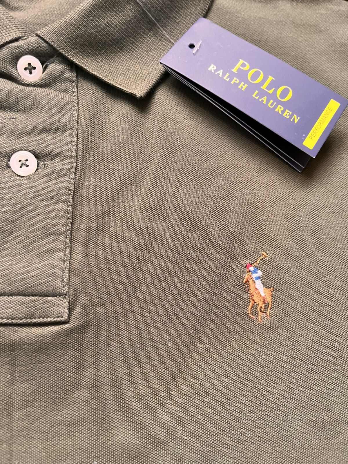 Polo Ralph Lauren Polo Ralph Lauren Polo Shirt Khaki Size US XL / EU 56 / 4 - 2 Thumbnail