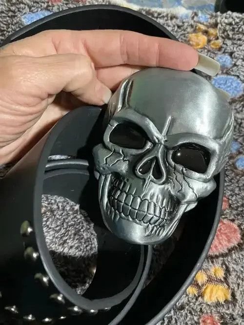 Japanese Brand Skull Buckle PU Leather Belt Size ONE SIZE - 2 Thumbnail