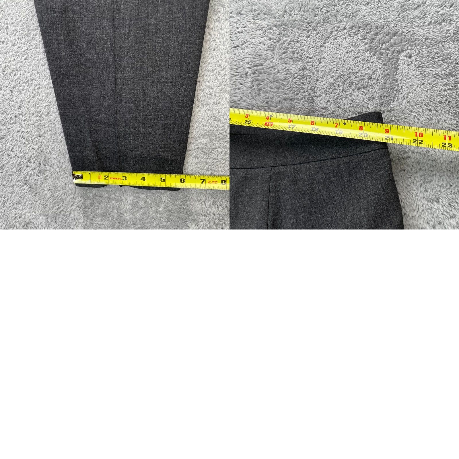 Vintage Lafayette 148 New York Pants Womens 18 Gray Wool Blend Tapered Leg Dress Pants Size 28" / US 6 / IT 42 - 8 Thumbnail