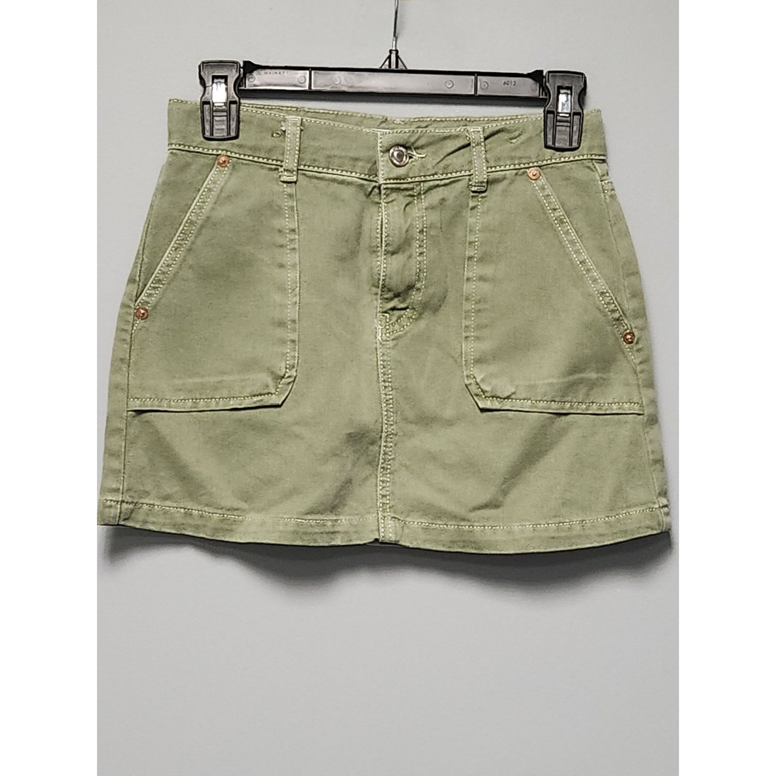 Zara Zara Mini Skirt Kids 13-14 NWOT Olive/Green Denim Size 36" / US 14 / IT 50 - 1 Thumbnail