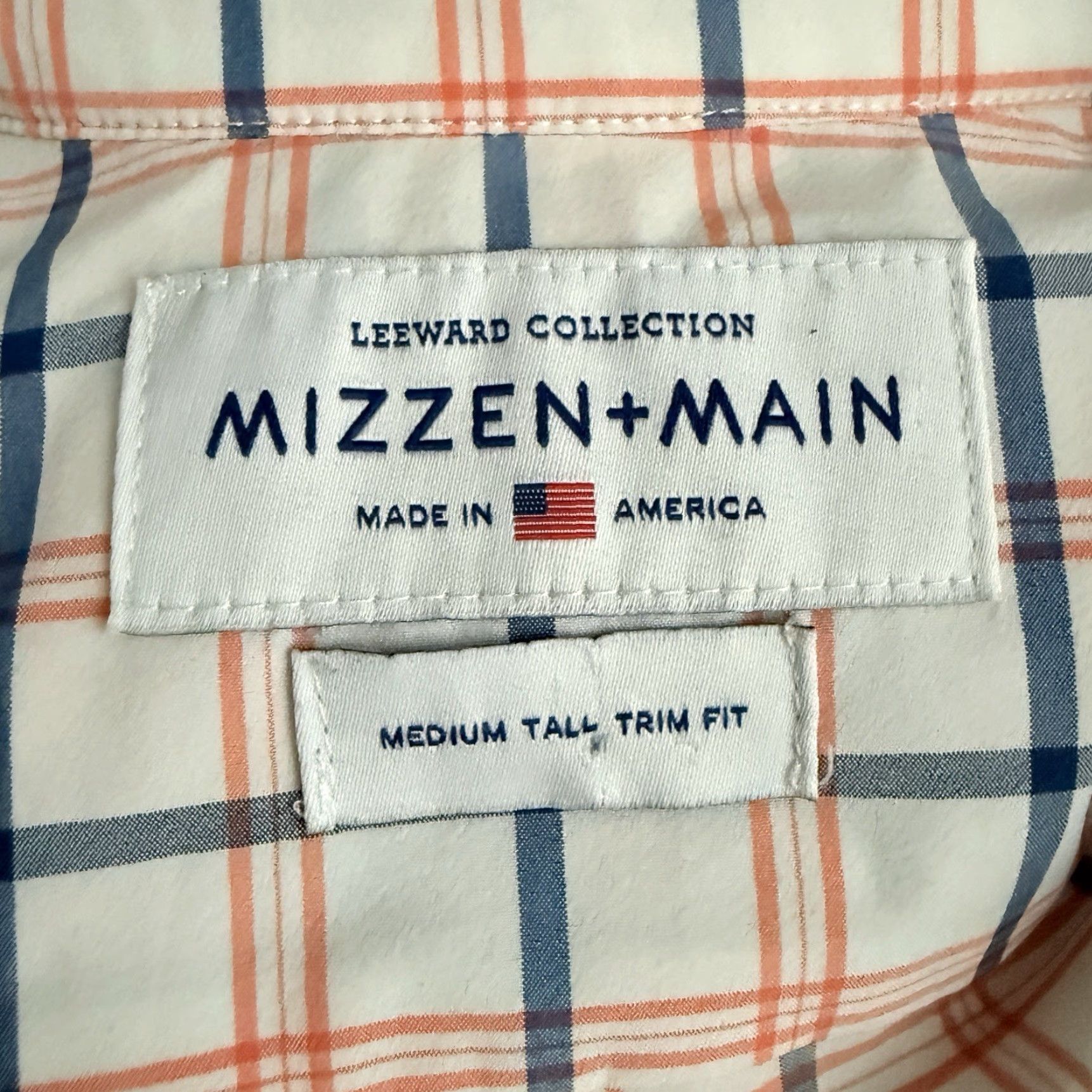Mizzen+Main Mizzen+Maine Tal Trim Fit Long Sleeve Button-Down Mens M Shirt Multicolor Big & Tall Mens Size US M / EU 48-50 / 2 - 4 Thumbnail