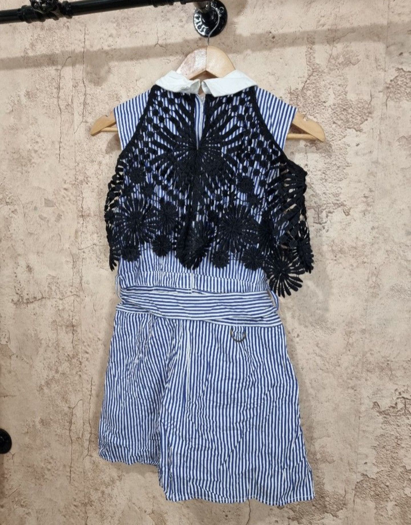 Self-Portrait Self Portrait Blue Ribbon Pinstripes Mini dress Size M / US 6-8 / IT 42-44 - 3 Thumbnail