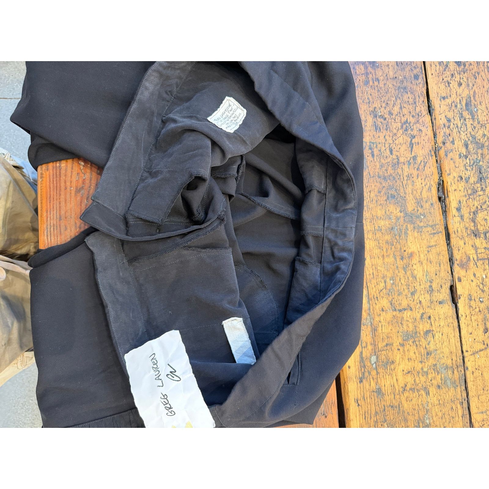 Greg Lauren Greg Lauren SAMPLE Black Gabardine Tux Lounge Pant Size US 36 / EU 52 - 4 Thumbnail