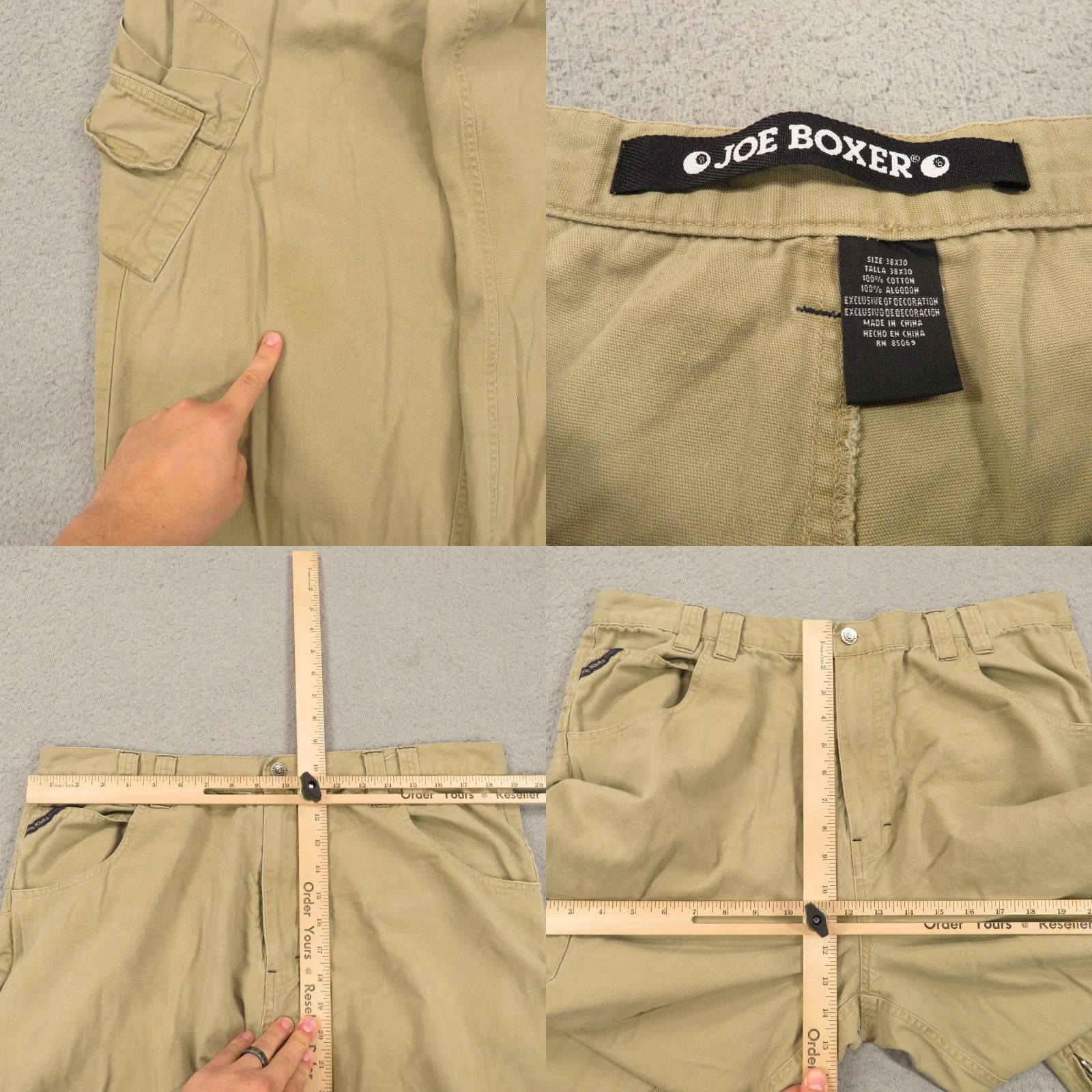 Joe Boxer VINTAGE Baggy Cargo Pants Mens 38 Y2K 30 in Inseam 11" Leg Opening 5-Pocket Canvas Cotton Joe Boxer Beige Slim Relaxed Size US 38 / EU 54 - 8 Thumbnail