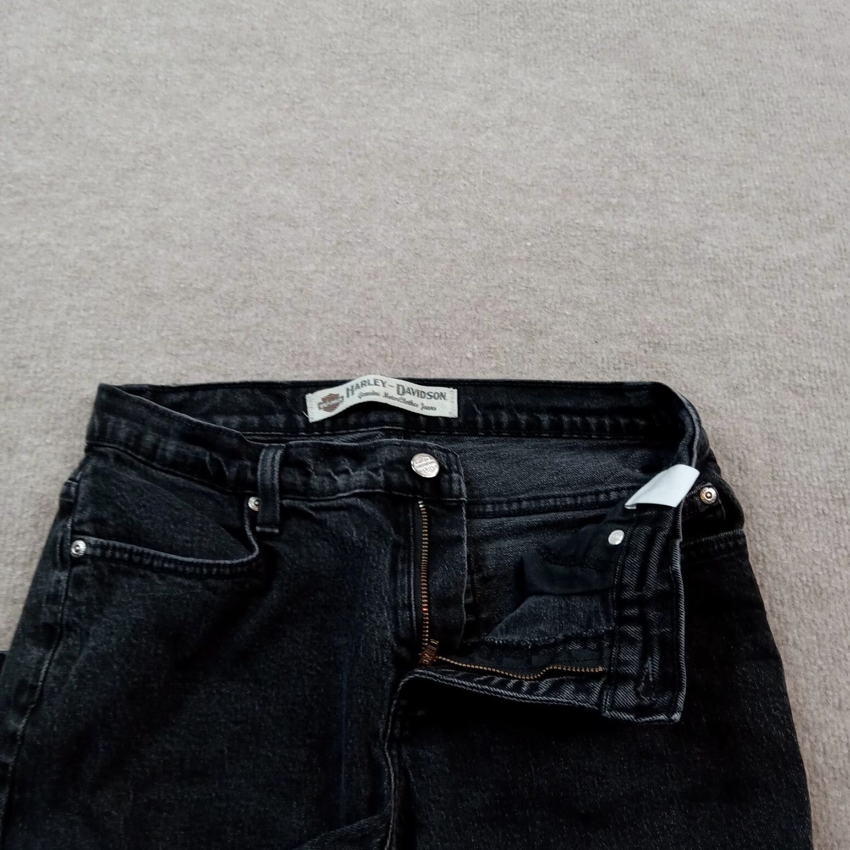 Harley Davidson Harley-Davidson Women's Black Denim Straight Leg Jeans 8P Petite Size 27" / US 4 / IT 40 - 6 Thumbnail
