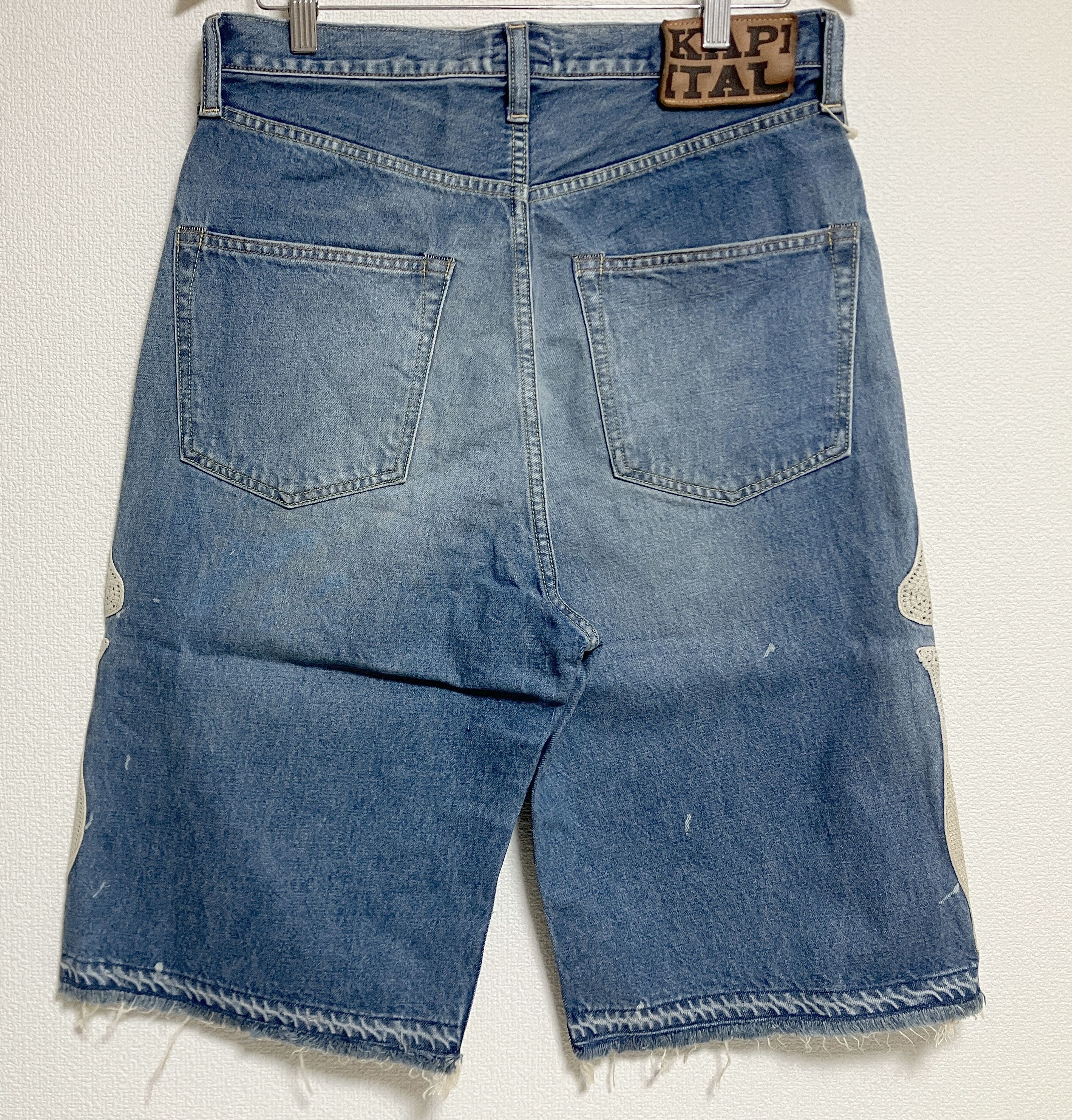 Kapital KAPITAL 14oz denim shorts short pants bone Skeleton indigo Size US 36 / EU 52 - 2 Thumbnail