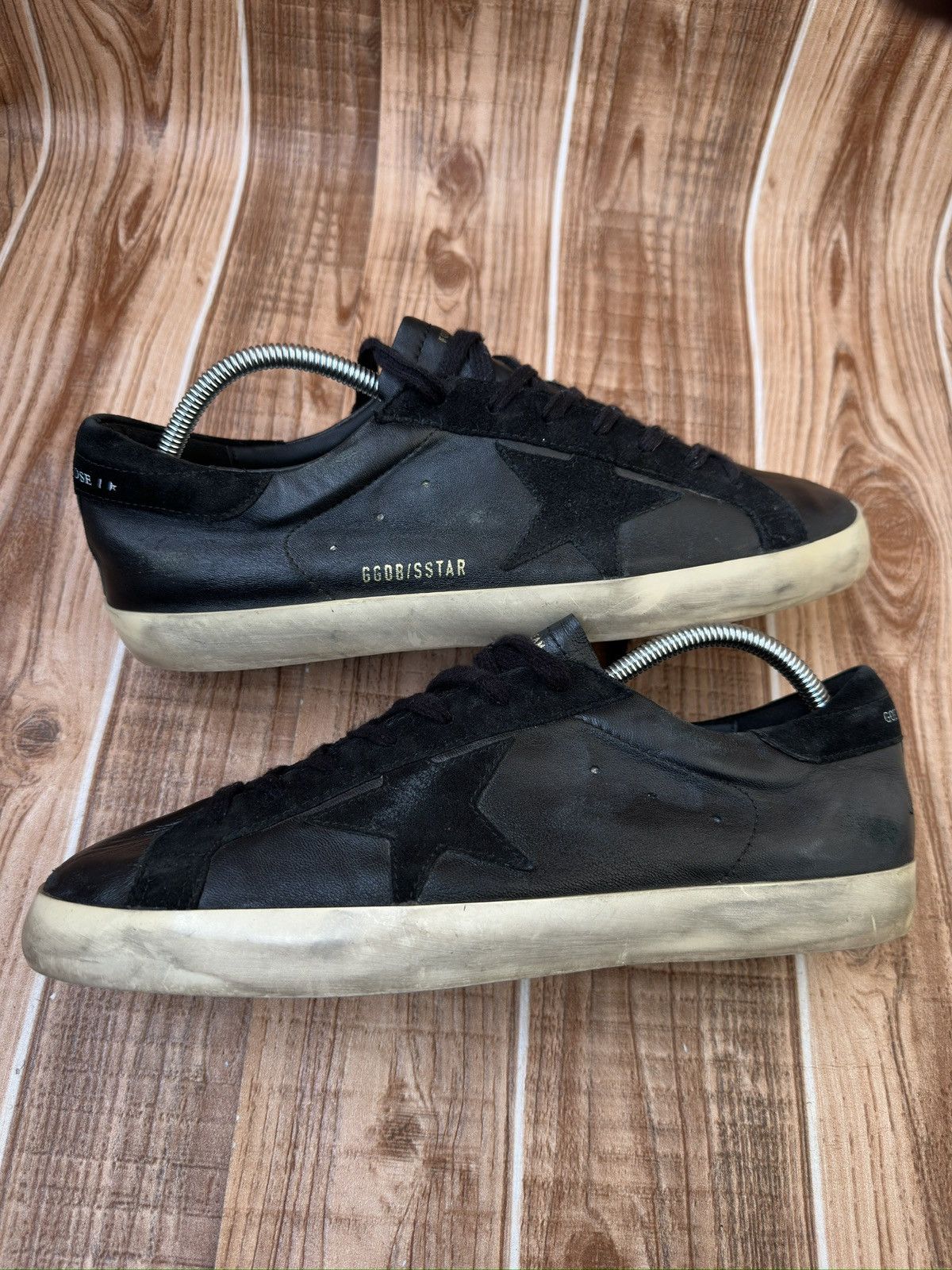 Golden Goose Golden Goose Superstar GGDB Black Leather Low Top Sneaks Size US 11 / EU 44 - 8 Thumbnail
