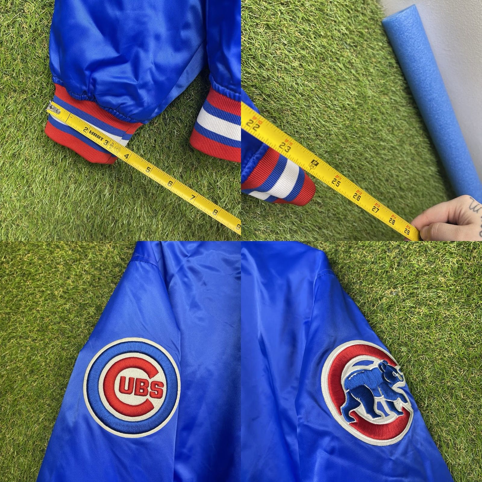 Pro Standard Chicago Cubs Satin Jacket Mens 2XL Pro Standard Blue Snap Up Spellout Varsity Bomber Jacket Blue Cubs Mens 2XL Satin Jacket Pro Standard Vintage No Size US XXL / EU 58 / 5 - 8 Thumbnail