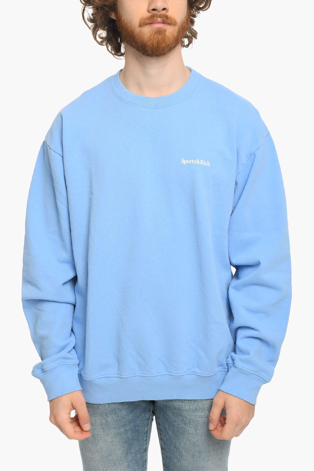 image of Sporty Rich Og1Mm0524 Crewneck Sweatshirt In Blue, Men's (Size Large)