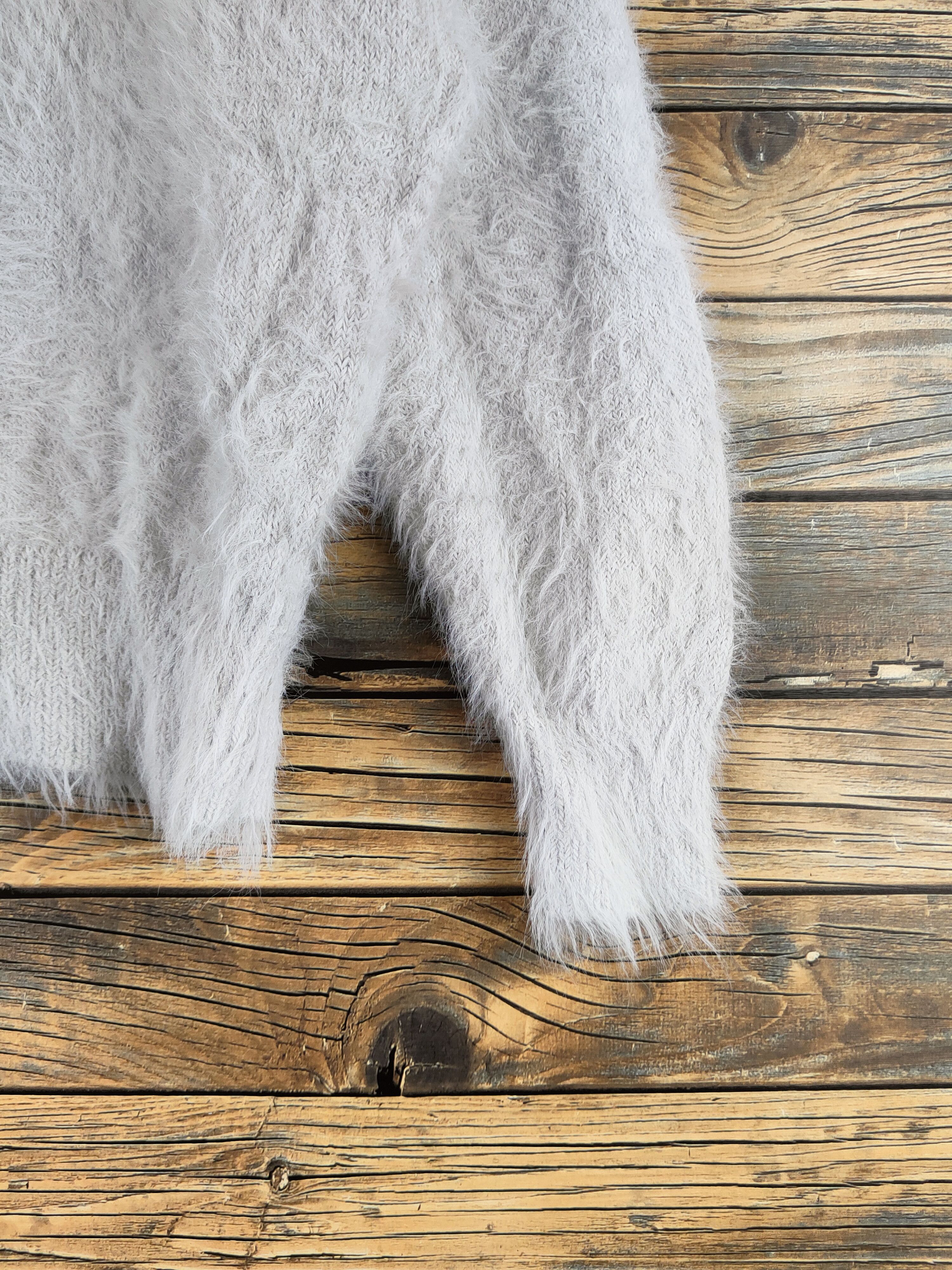 Japanese Brand DL One Way Gray Fur Mohair Knitwear #46-542 Size M / US 6-8 / IT 42-44 - 6 Thumbnail