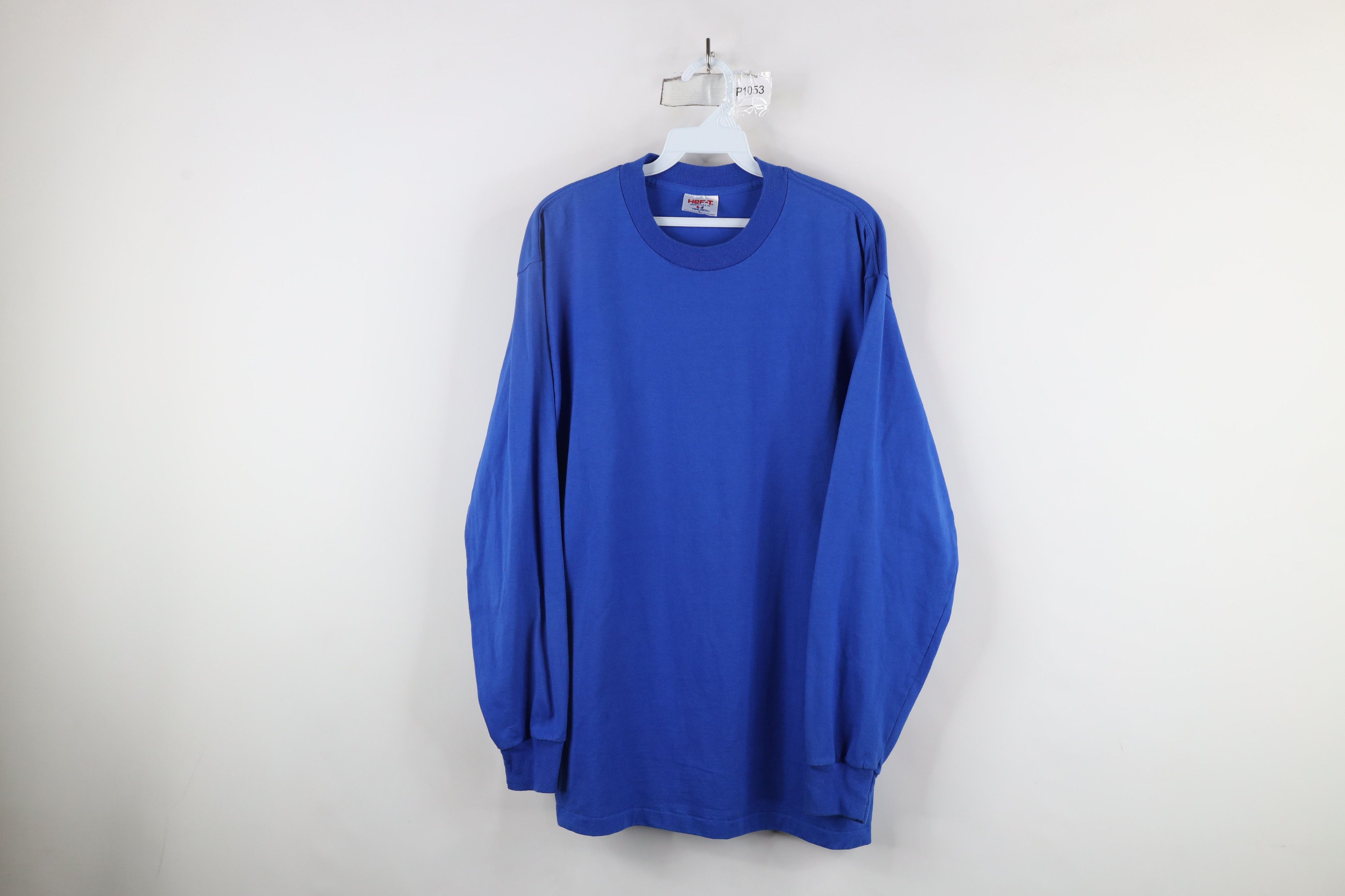 Vintage Vintage 90s Streetwear Long Sleeve T-Shirt Blue Cotton USA Size US L / EU 52-54 / 3 - 1 Thumbnail