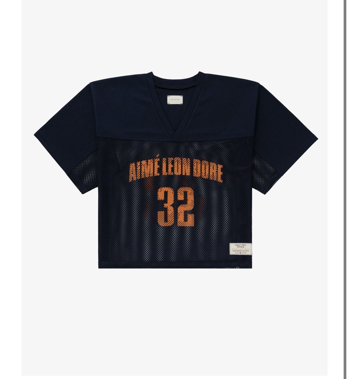 image of Aime Leon Dore Small Ald Cropped Practice Jersey Football Shirt Navy Orange, Men's