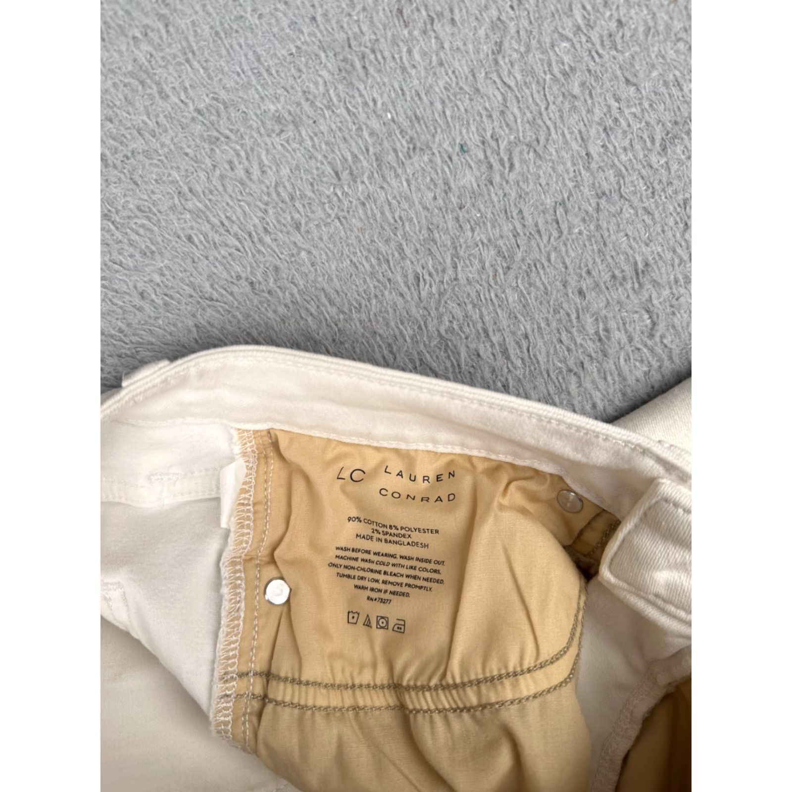 Vintage LC Lauren Conrad Jeans Women White Denim High Rise Skinny Ankle Cropped Hem 26x26 4 Regular Inseam 26 in Cotton Denim Size 27" / US 4 / IT 40 - 7 Thumbnail