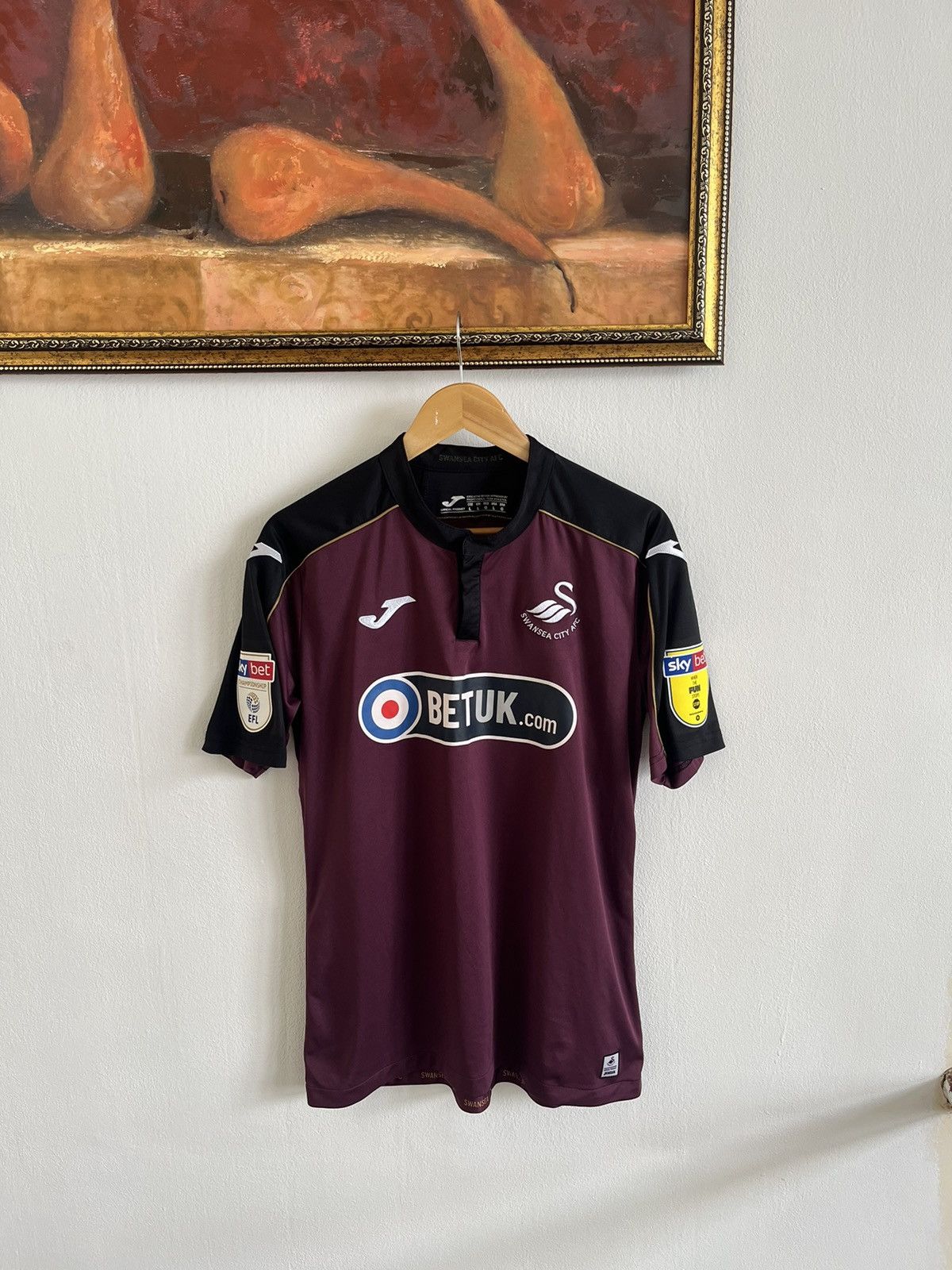 Joma SWANSEA CITY FC 2018/2019 AWAY SOCCER JERSEY FOOTBALL JOMA Size US L / EU 52-54 / 3 - 1 Thumbnail