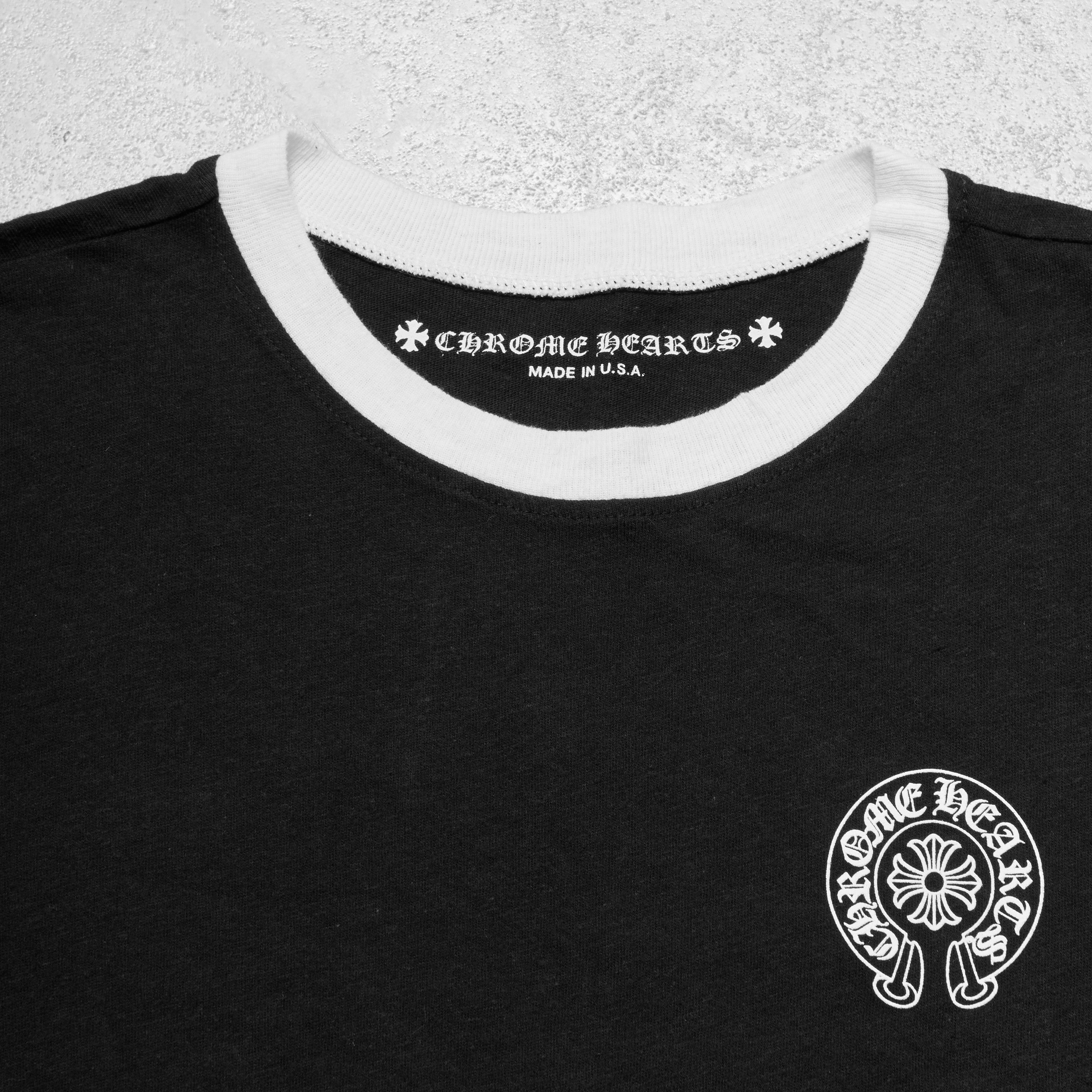 Chrome Hearts CHROME HEARTS Vintage Black Scroll Logo Short Sleeve Size S / US 4 / IT 40 - 4 Thumbnail