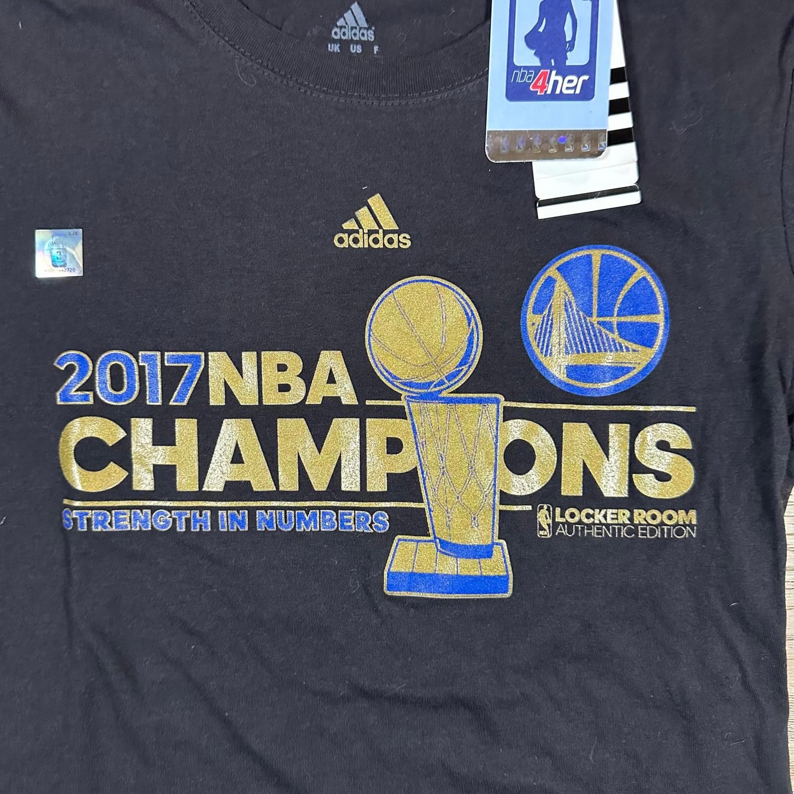 Adidas Adidas Womens T-shirt Medium Black 2017 NBA Champions Golden Size M / US 6-8 / IT 42-44 - 2 Thumbnail