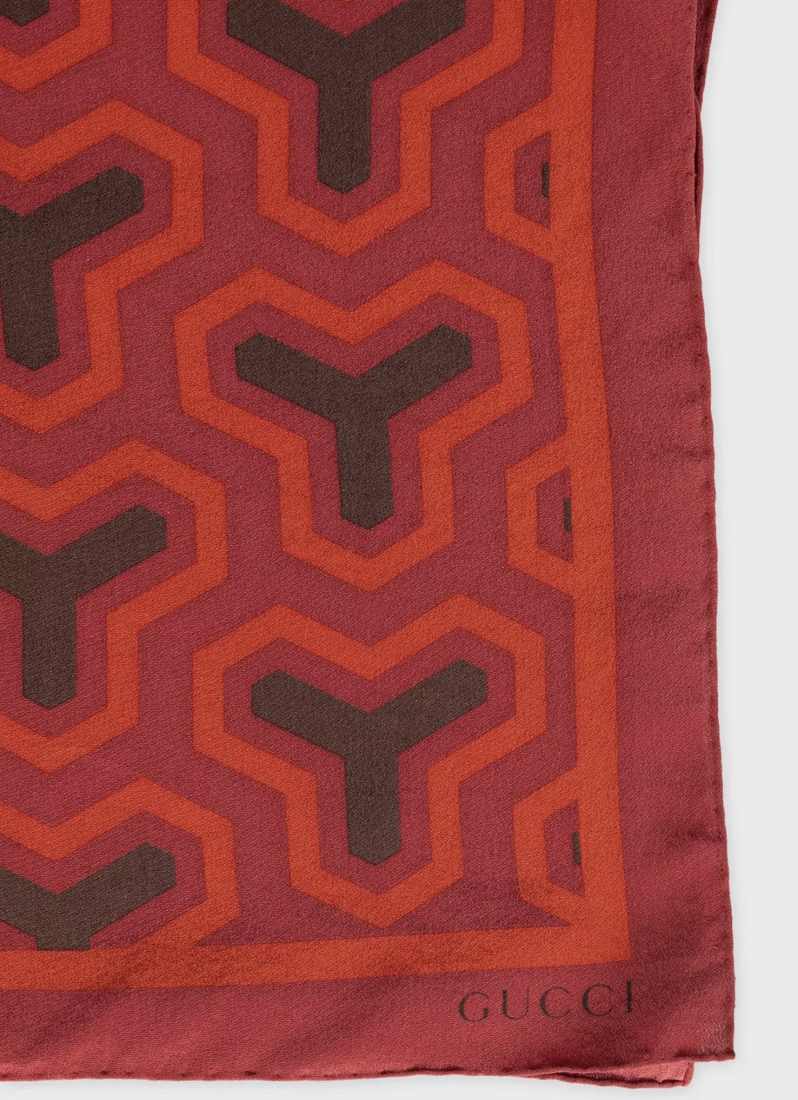 Gucci GUCCI Tom Ford FW 2000 Runway Printed Silk Scarf Demna logo Size ONE SIZE - 6 Thumbnail