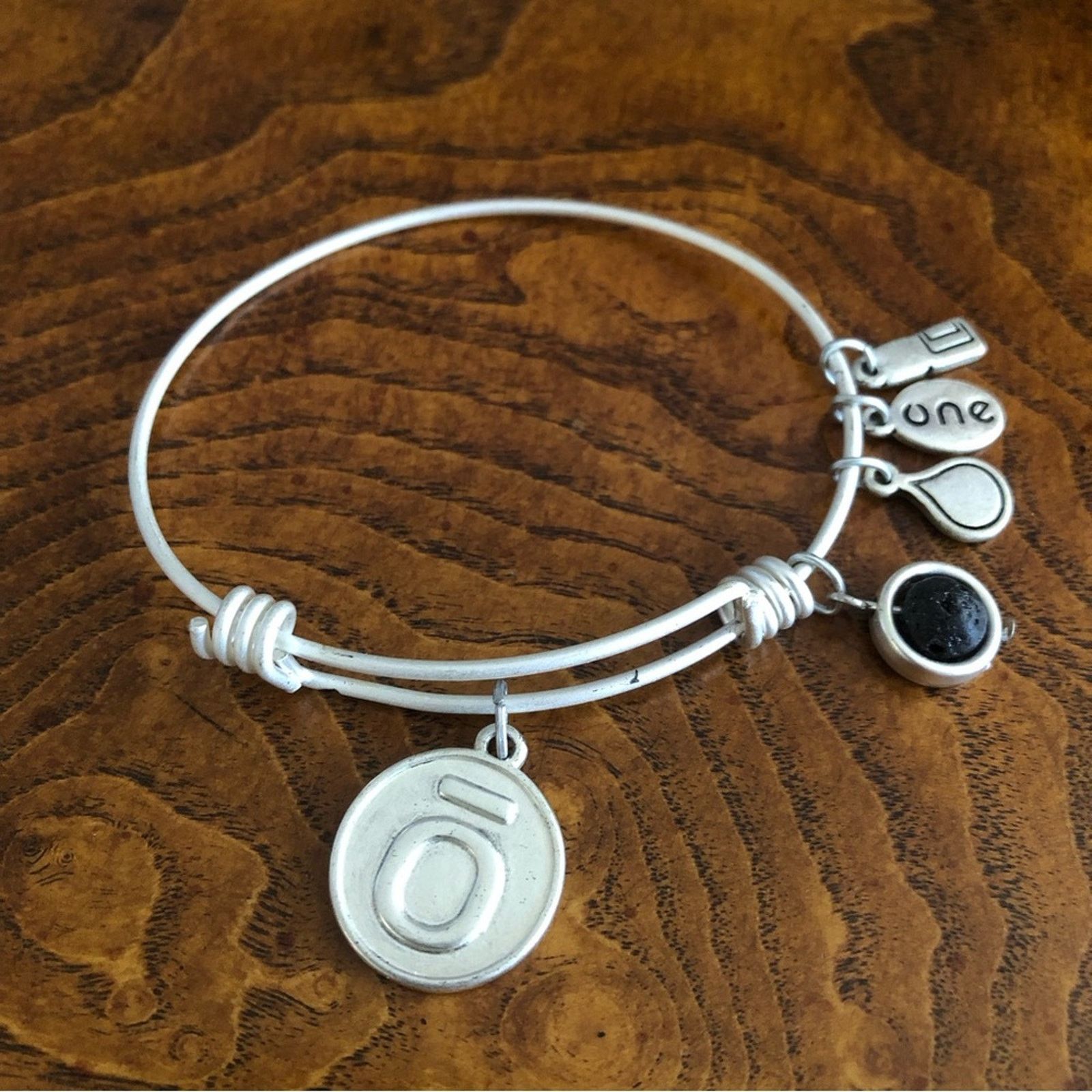 Jewelry Doterra matte silver metal charm adjustable bangle bracelet Size ONE SIZE - 2 Thumbnail