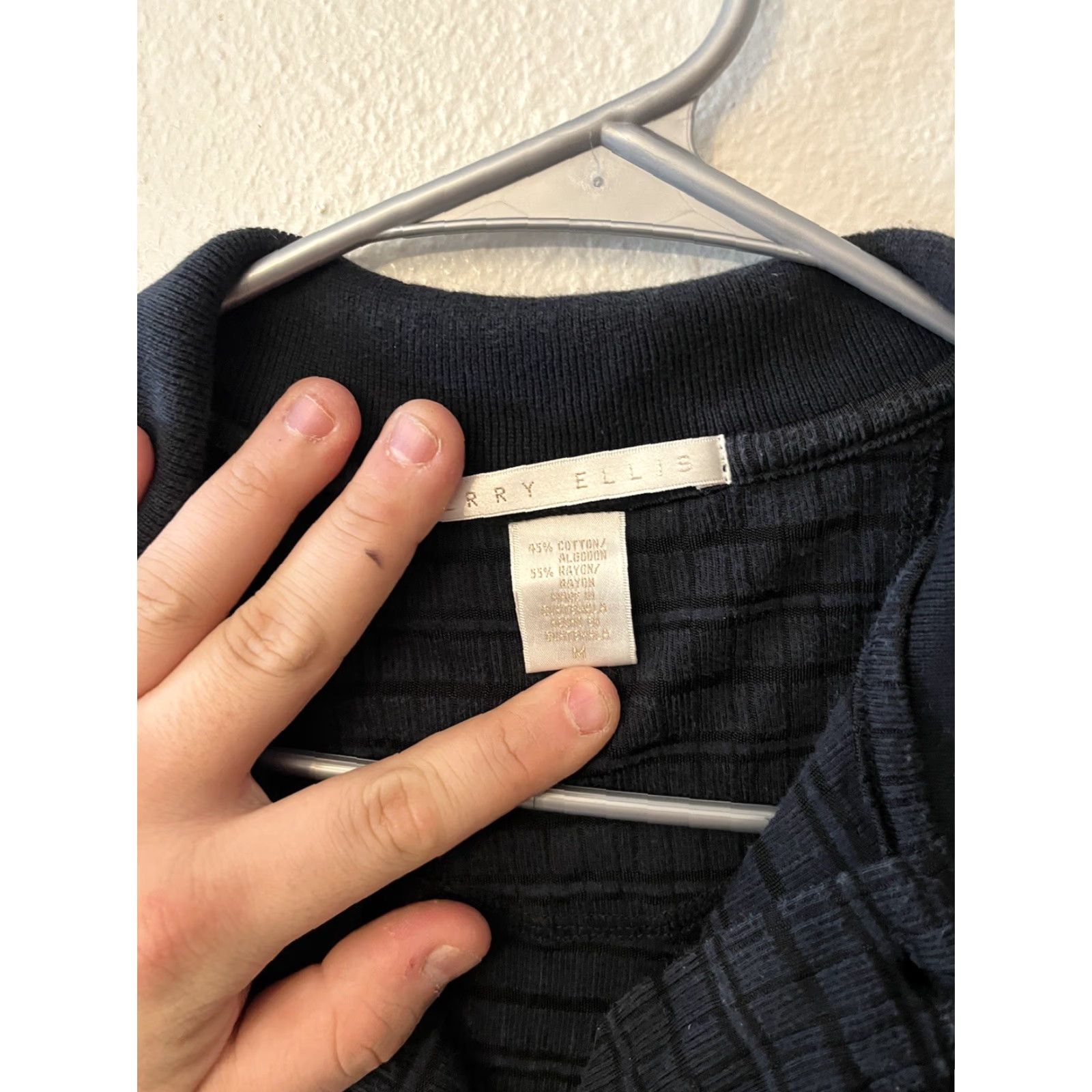Perry Ellis Perry Ellis Polo Shirt Men’s M Black Striped Short Sleeve Cotton Rayon Blend Golf Casual Polo Shirt 27 in Classic Regular Mens Size US M / EU 48-50 / 2 - 3 Thumbnail