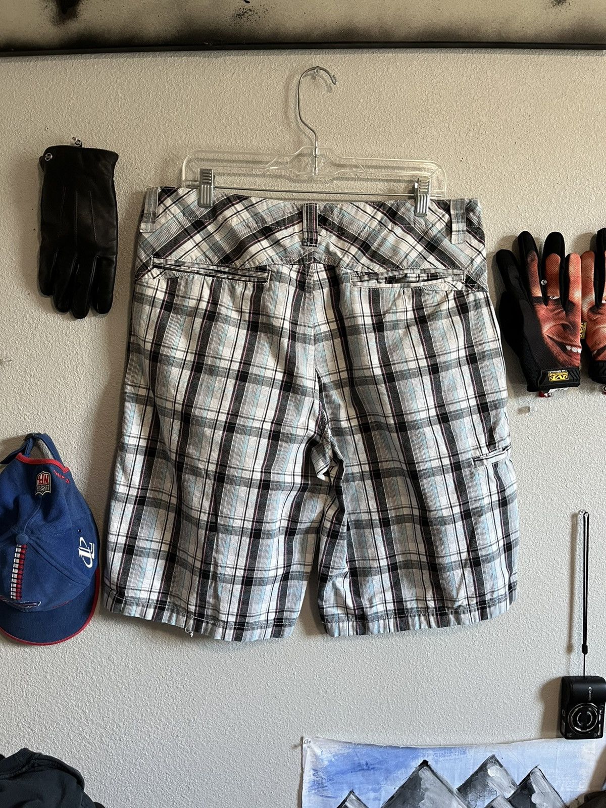 Anchor Blue × Vintage Y2K Anchor Blue Plaid Cargo Shorts – Skater Check Lining –34 Size US 34 / EU 50 - 2 Thumbnail