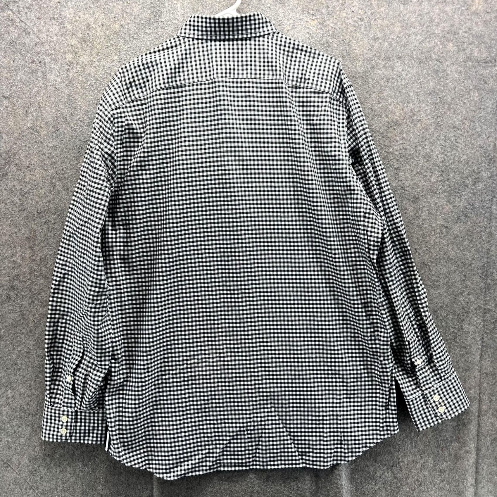 Banana Republic Banana Republic Dress Shirt Mens XL Black Gingham Slim Fit Non Iron Long Sleeve Button-Down Collar Shirt Womens? Size 46R - 2 Thumbnail