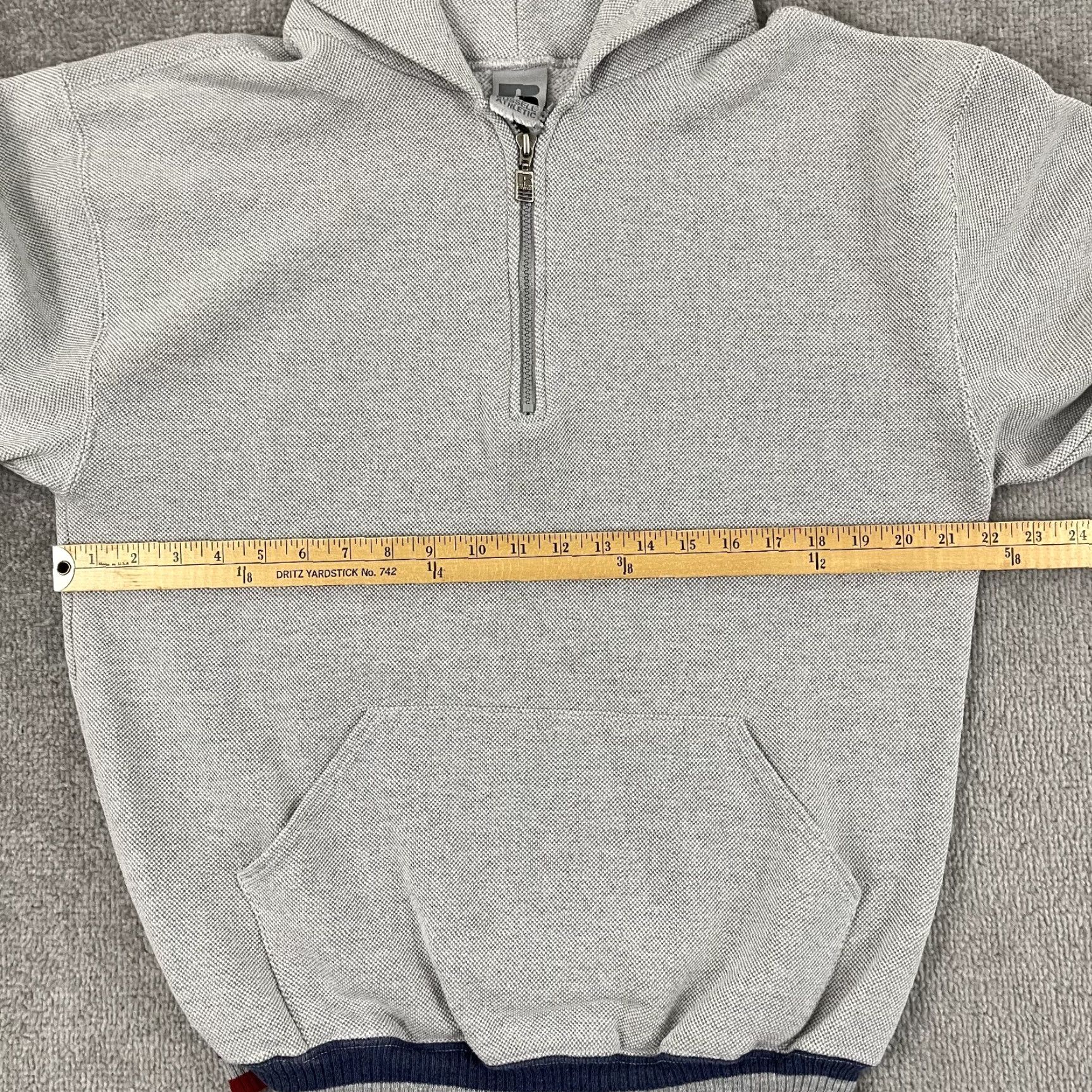 Russell Athletic VINTAGE Russell Athletic Hoodie Sweatshirt Mens L/XL Gray Half Zip Retro Training Y2K Size US L / EU 52-54 / 3 - 5 Thumbnail