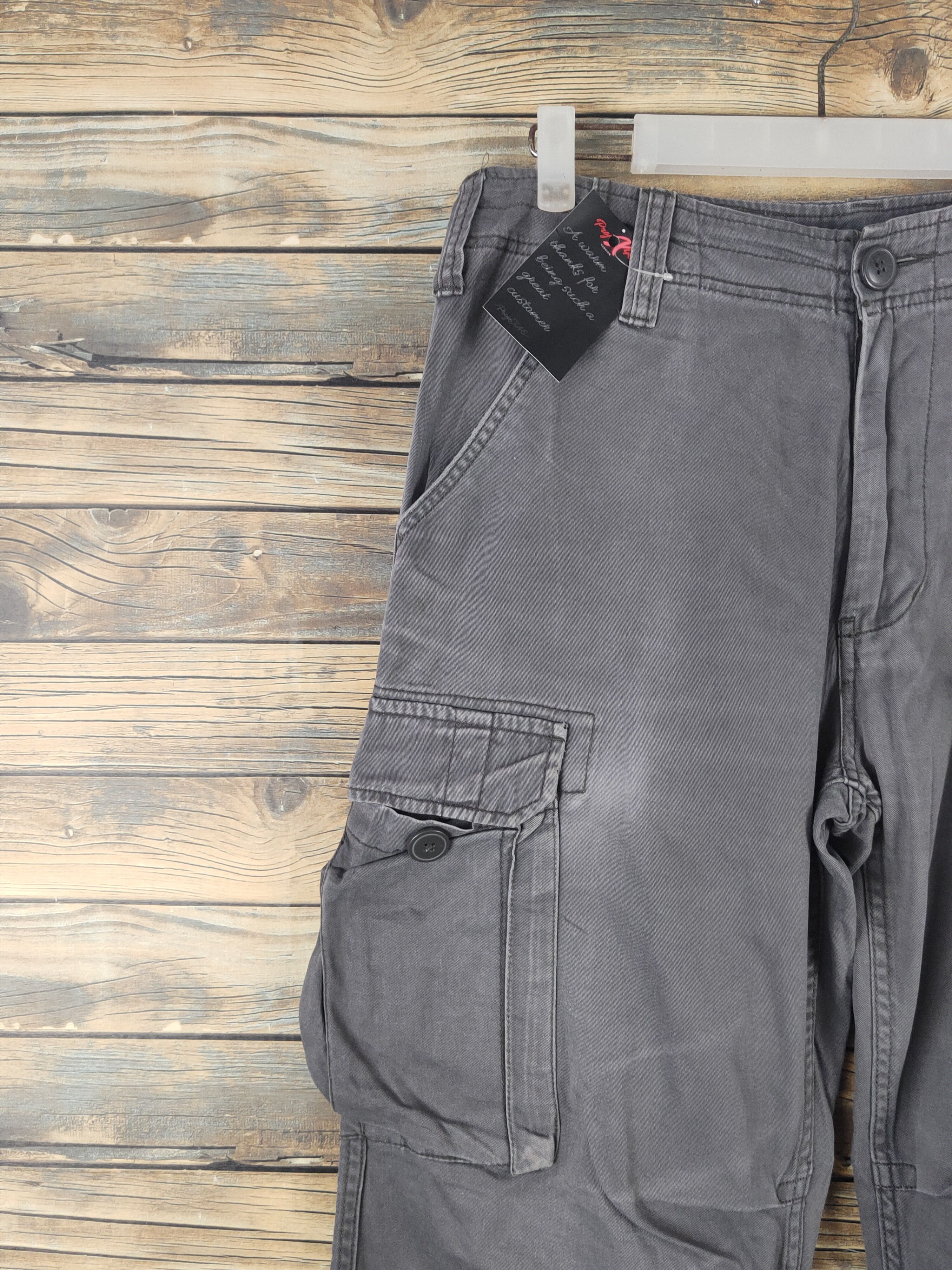 Japanese Brand DL Freaks Wear Dark Gray Multipocket Cargo Pants #46-048 Size US 32 / EU 48 - 3 Thumbnail