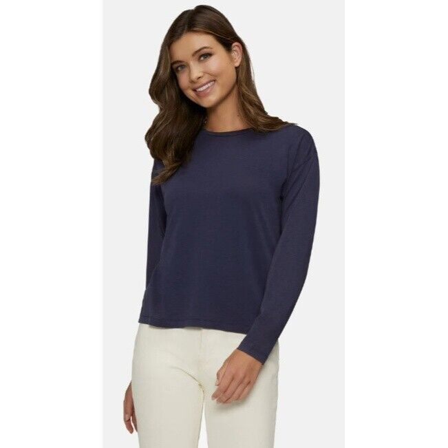 Wildfox Wildfox Helena Long Sleeve Top in Snow Peacoat Blue ( XS ) Size XS / US 0-2 / IT 36-38 - 1 Thumbnail