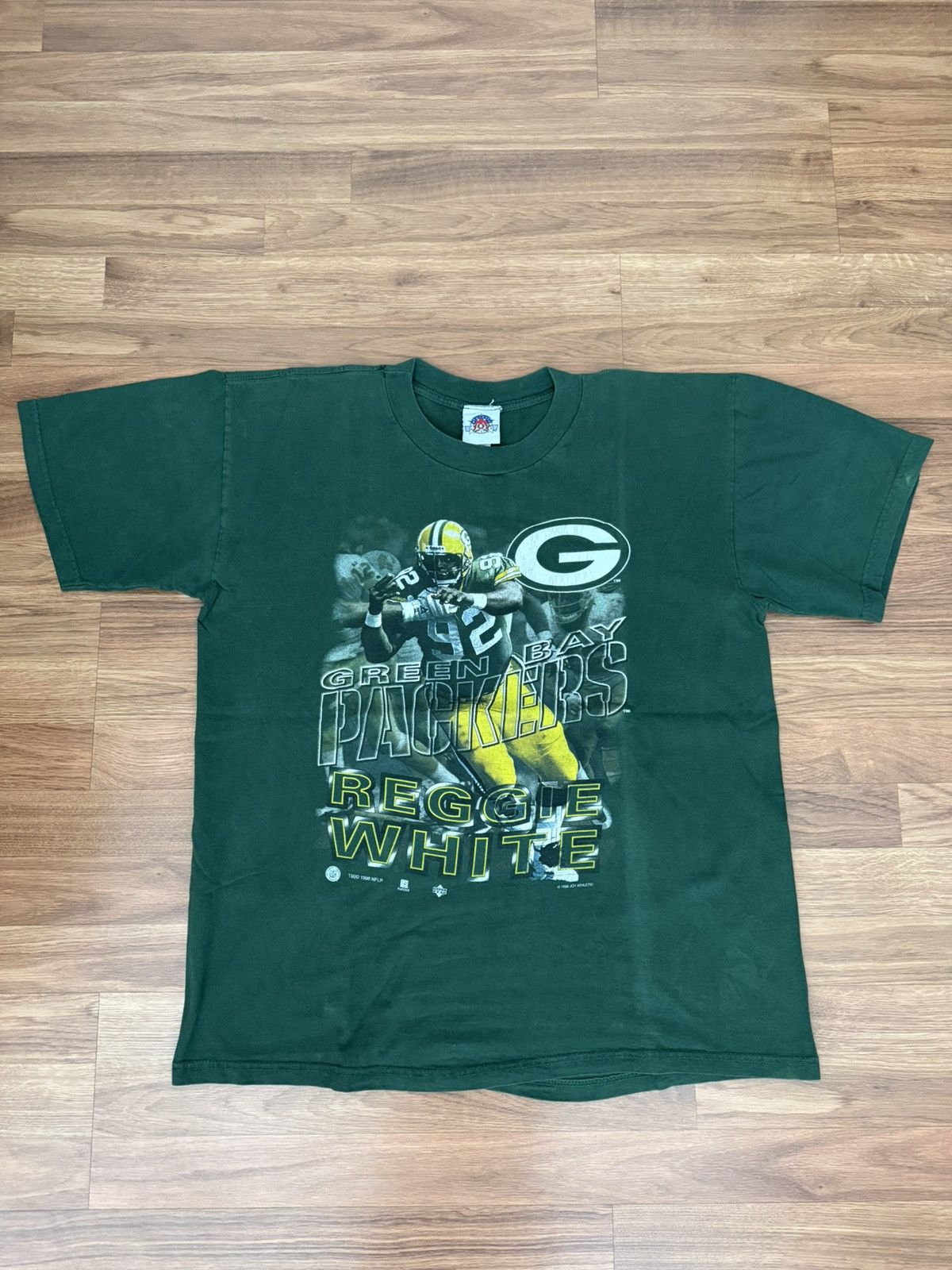 Vintage 1996 green bay packers reggie white vintage tshirt tee Size US XL / EU 56 / 4 - 1 Thumbnail