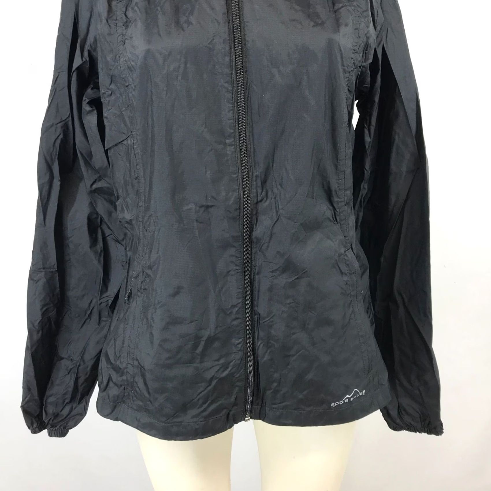 Eddie Bauer EDDIE BAUER WOMENS LARGE BLACK FULL ZIP HOODED LIGHTWEIGHT JACKET COAT Size L / US 10 / IT 46 - 3 Thumbnail