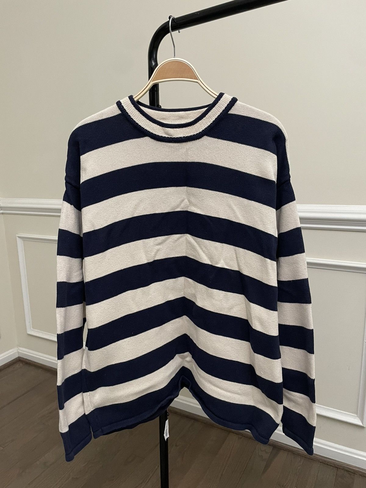Vintage Vintage Blue Cream Striped Sweater Knit Our Legacy Size US L / EU 52-54 / 3 - 2 Thumbnail