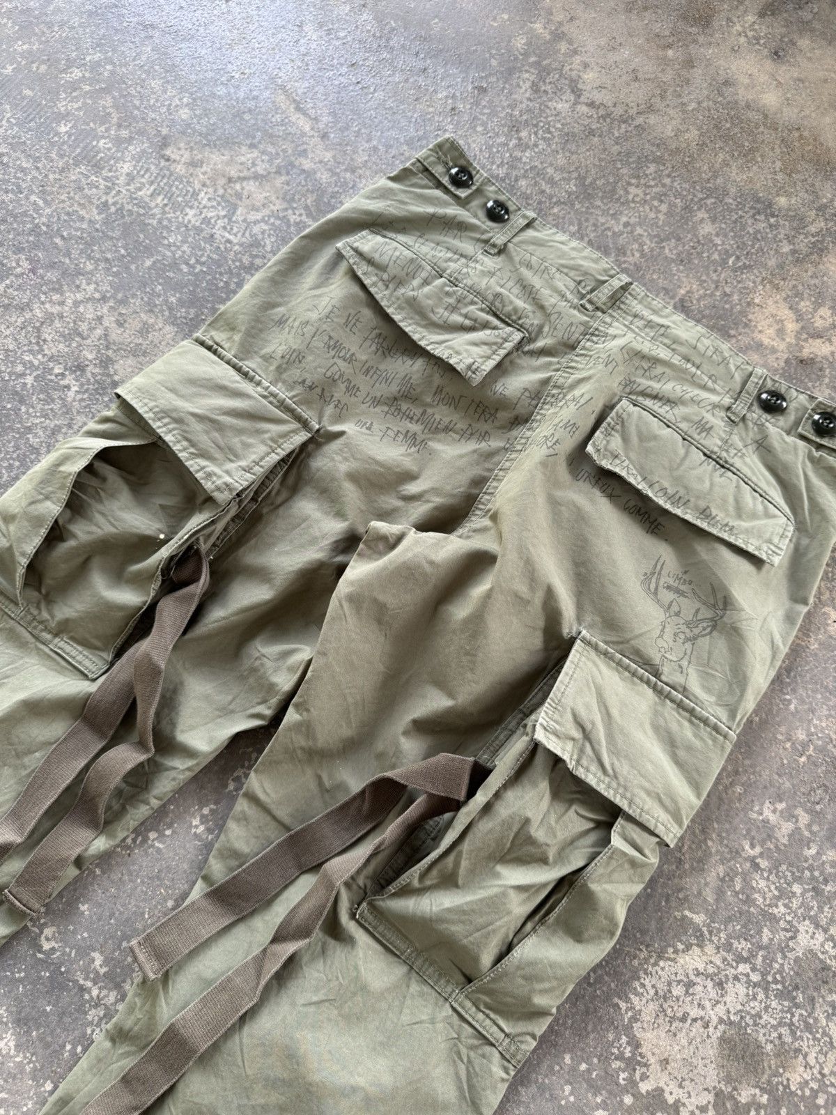 Japanese Brand Ila Vee Dub Art Splash Paint Cargo Pants Size US 32 / EU 48 - 9 Thumbnail
