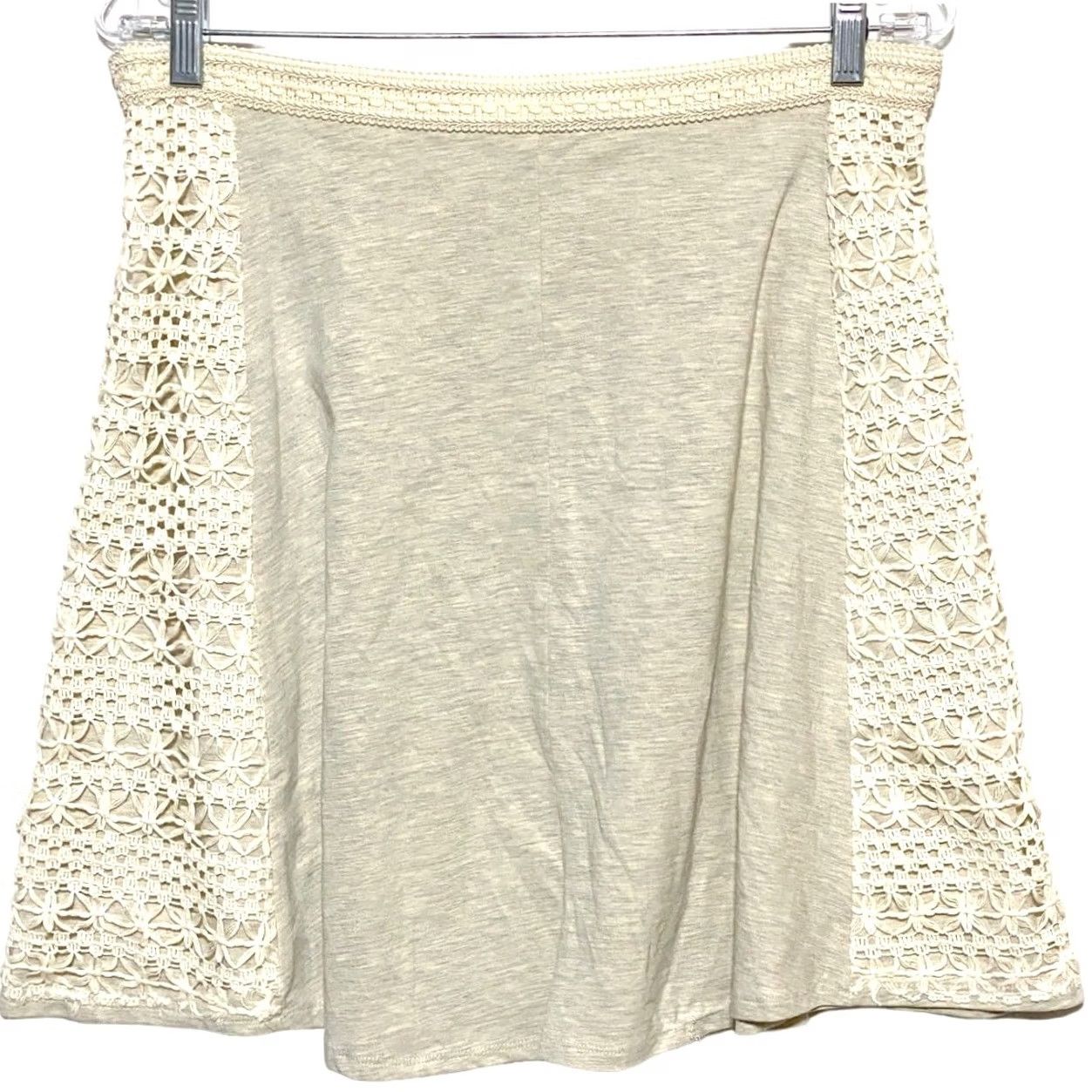 Vintage Hem & Thread Mini Skirt M Eyelet Crochet Coquette Feminine Festival NWT Cream Short Geometric Boho Spring Summer Women Womens XS? Size 32" / US 10 / IT 46 - 3 Thumbnail