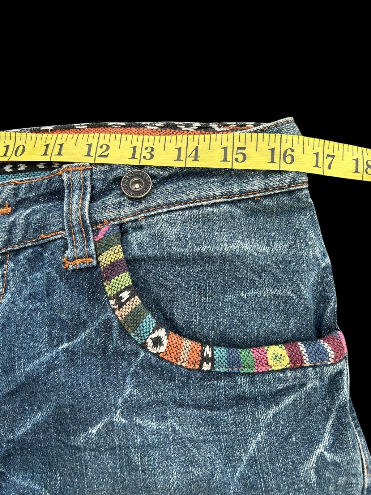 Japanese Brand × Kapital × Vintage Japanese Nylaus Distressed Punk Vintage Denim Jeans Size US 33 - 19 Thumbnail