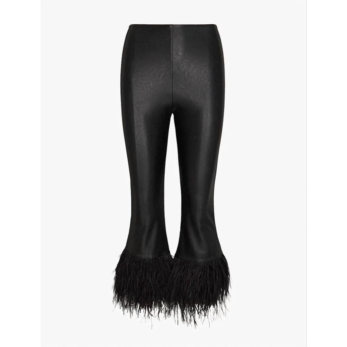 Commando Faux Leather Cropped Feather Legging In Black Grailed
