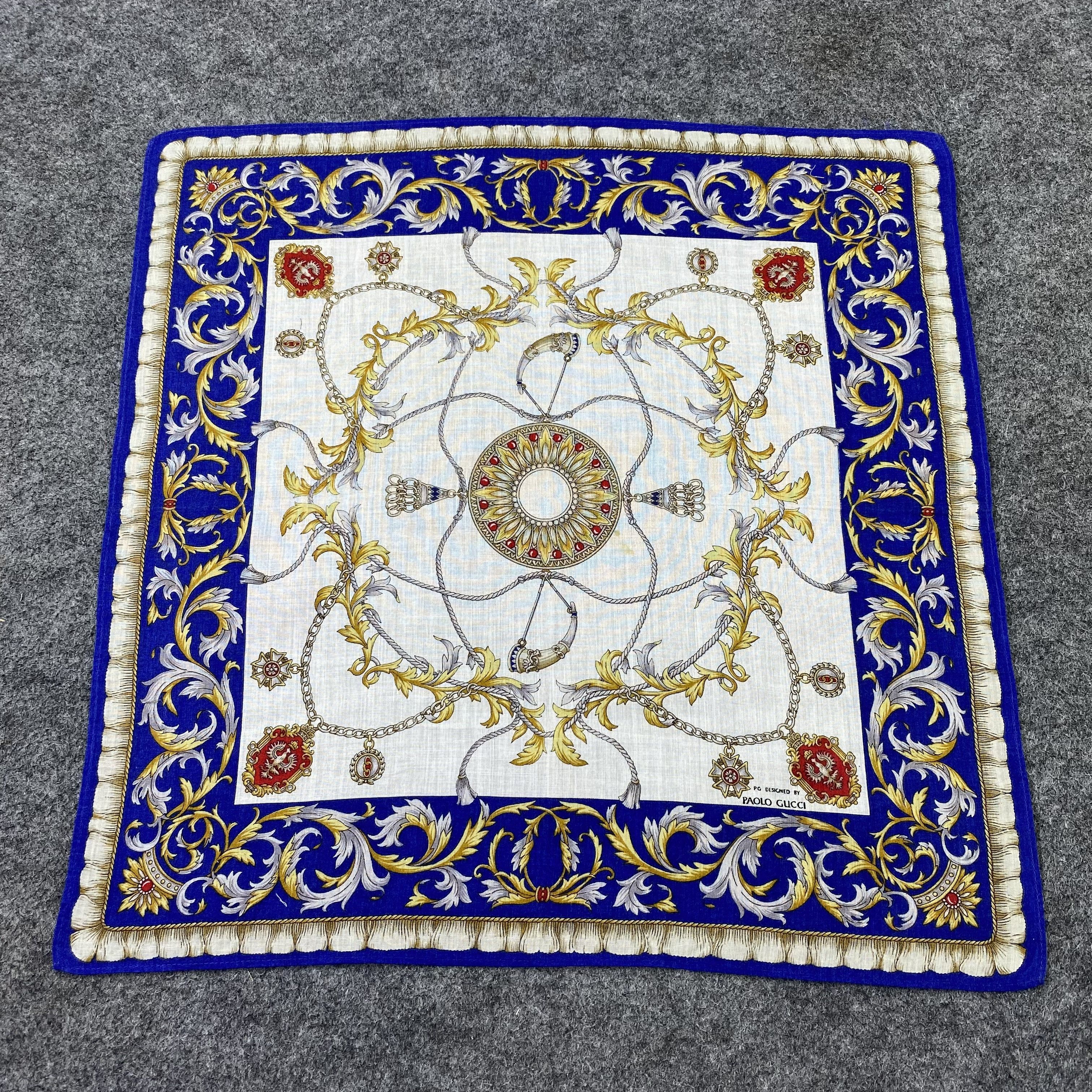 Paolo Gucci × Vintage Paolo Gucci Handkerchief / Bandana / Neckerchief-B1379 Size ONE SIZE - 3 Thumbnail