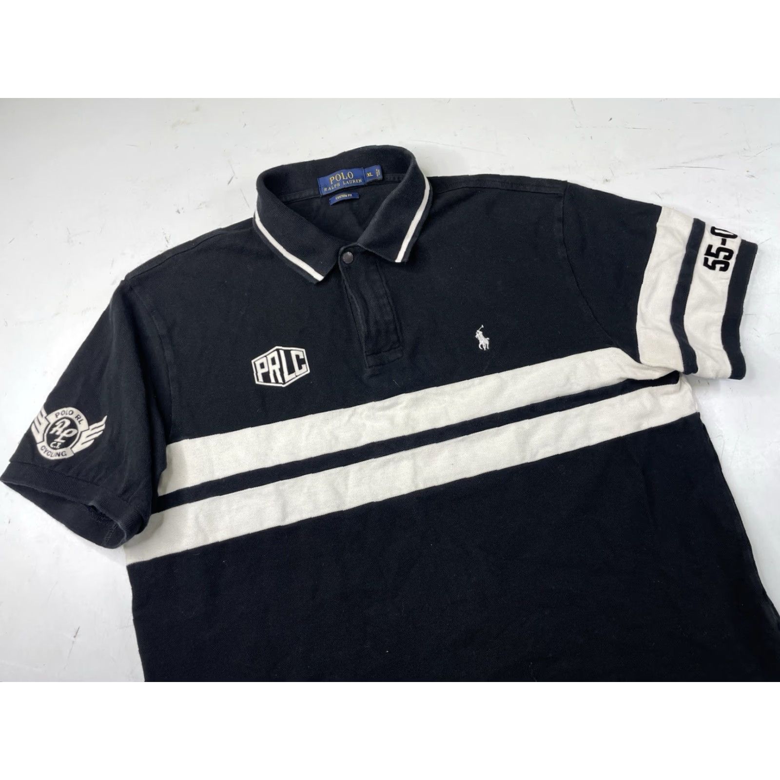 Polo Ralph Lauren Polo Ralph Lauren Polo Cycling Team Short Sleeve Polo Shirt Black White Mens XL Size US XL / EU 56 / 4 - 2 Thumbnail