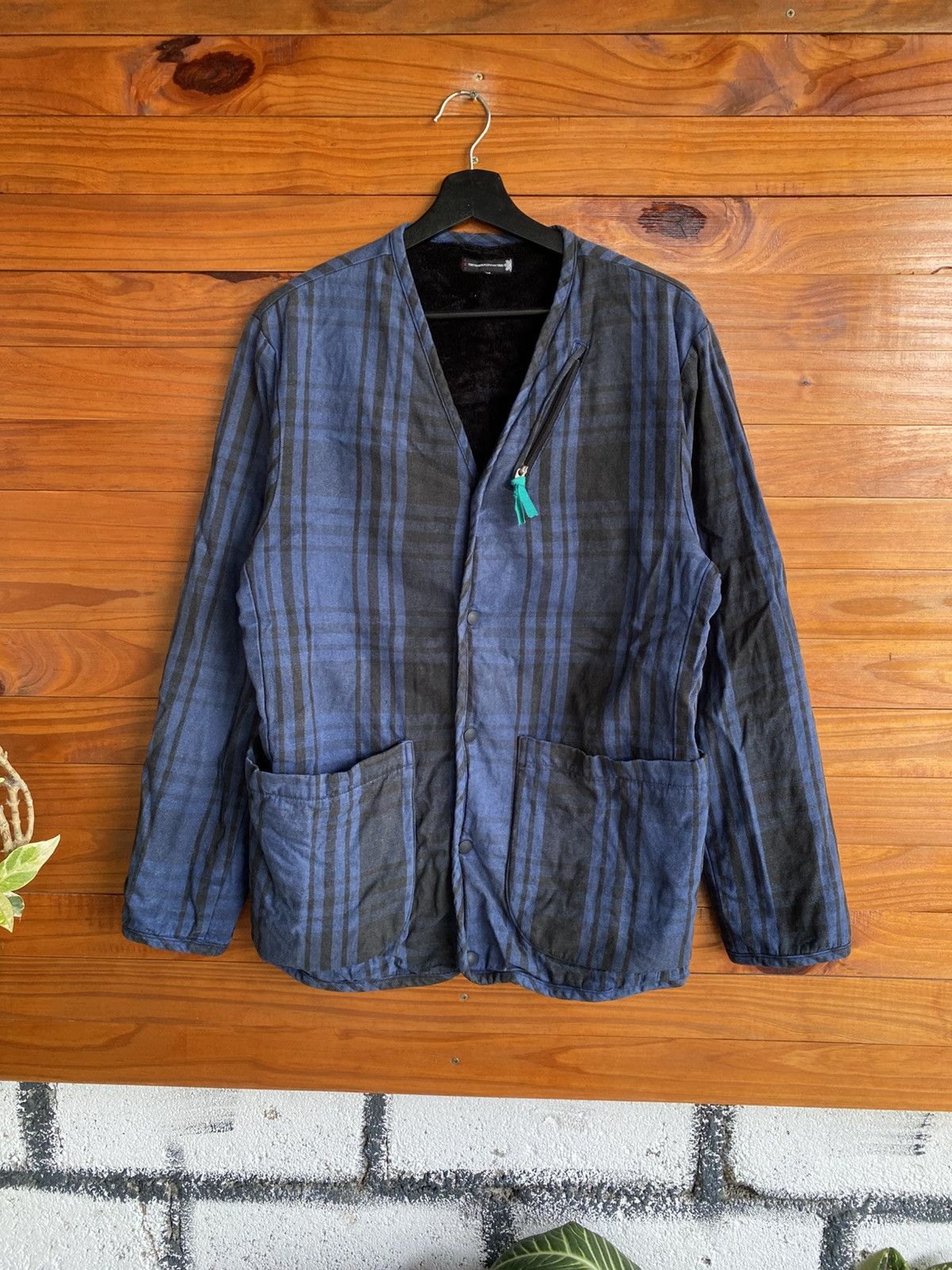 Japanese Brand Tokyo Hemp Connection Blue Plaid Lined Jacket Avant Garde Size US M / EU 48-50 / 2 - 3 Thumbnail