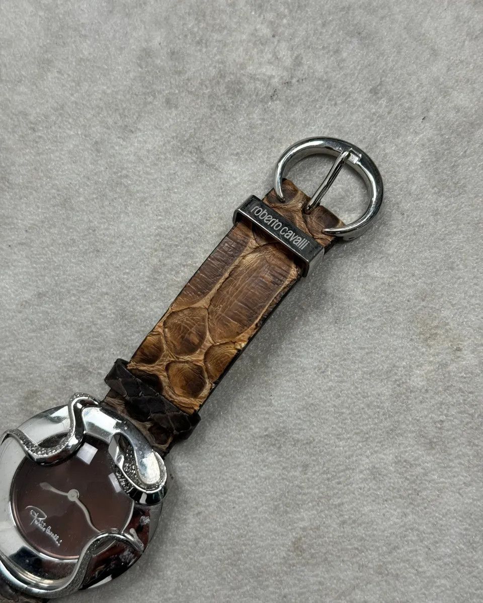 Roberto Cavalli Roberto Cavalli Brown Leather Snake Silver Watch Size ONE SIZE - 6 Thumbnail