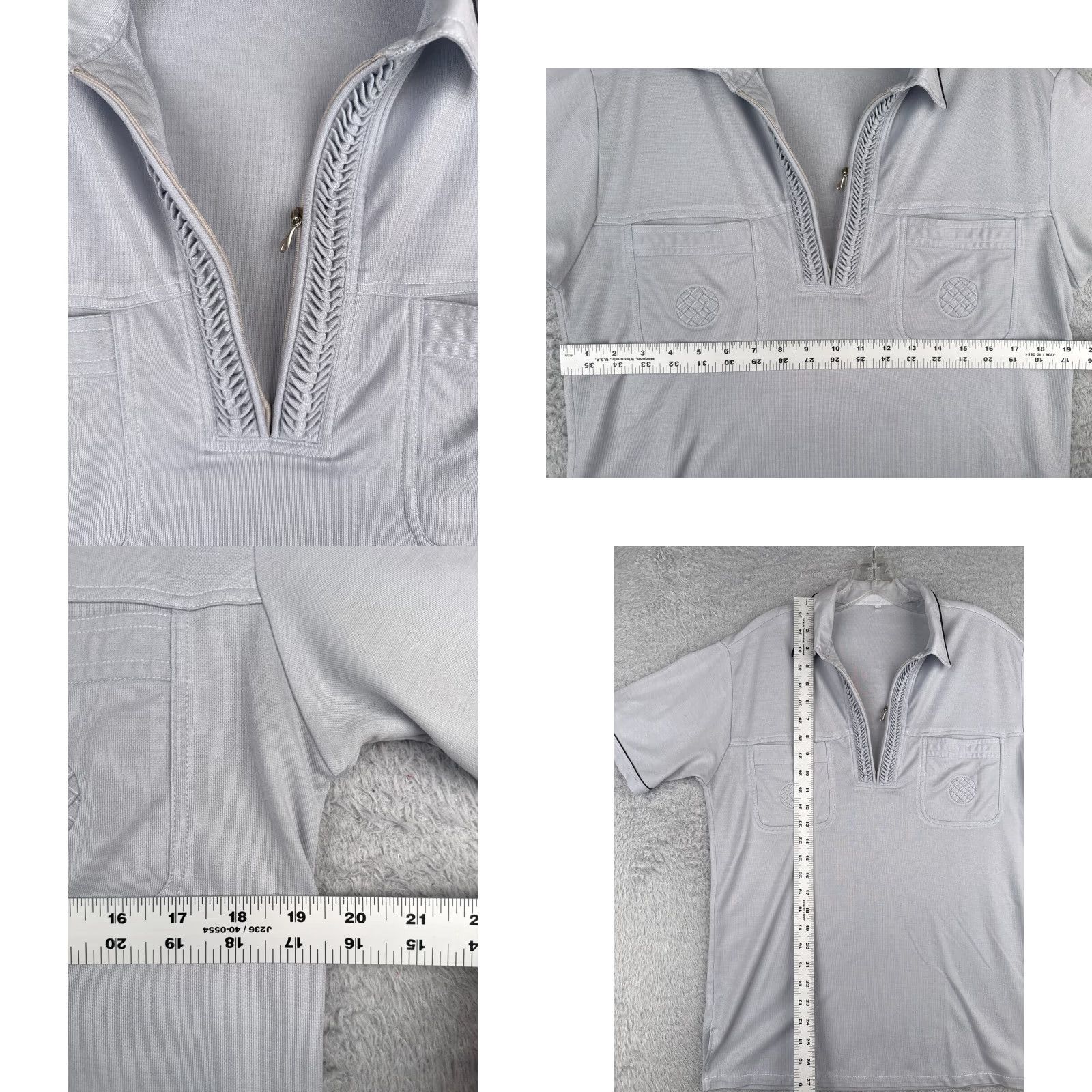 Ralph Lauren VINTAGE Ralph Lauren Polo Shirt Mens Small Gray 1/4 Zip 2 Pockets Short Sleeve Polyester Cotton Read Size US S / EU 44-46 / 1 - 8 Thumbnail