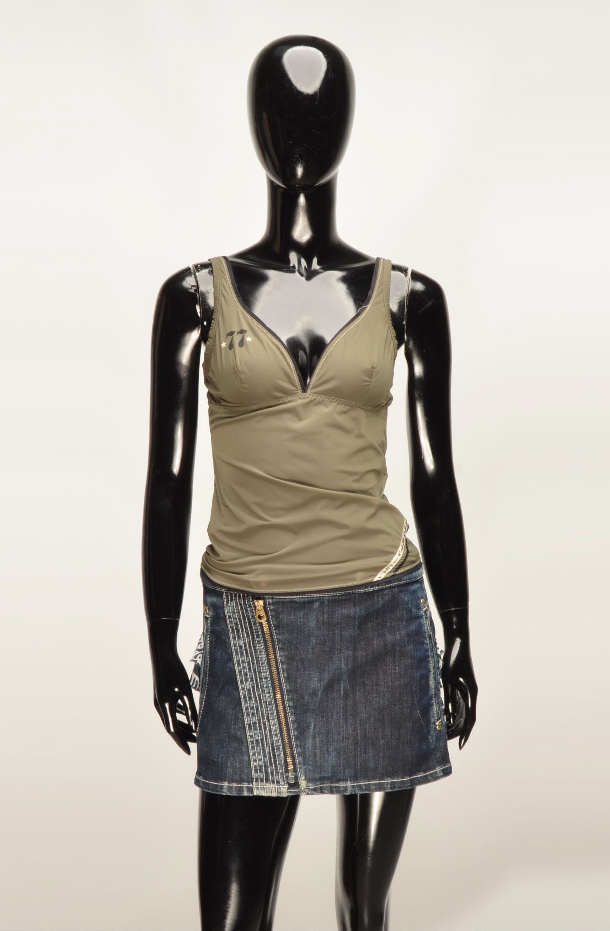 Esprit Vintage EDC by Esprit Y2K Glam Khaki Cami Top Size S / US 4 / IT 40 - 1 Thumbnail