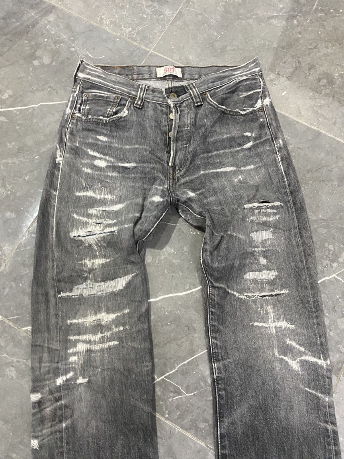 Levi's 🖤BLACKFRIDAY🖤Levis 501 Denim Stonewash Distressed Size US 29 - 3 Thumbnail