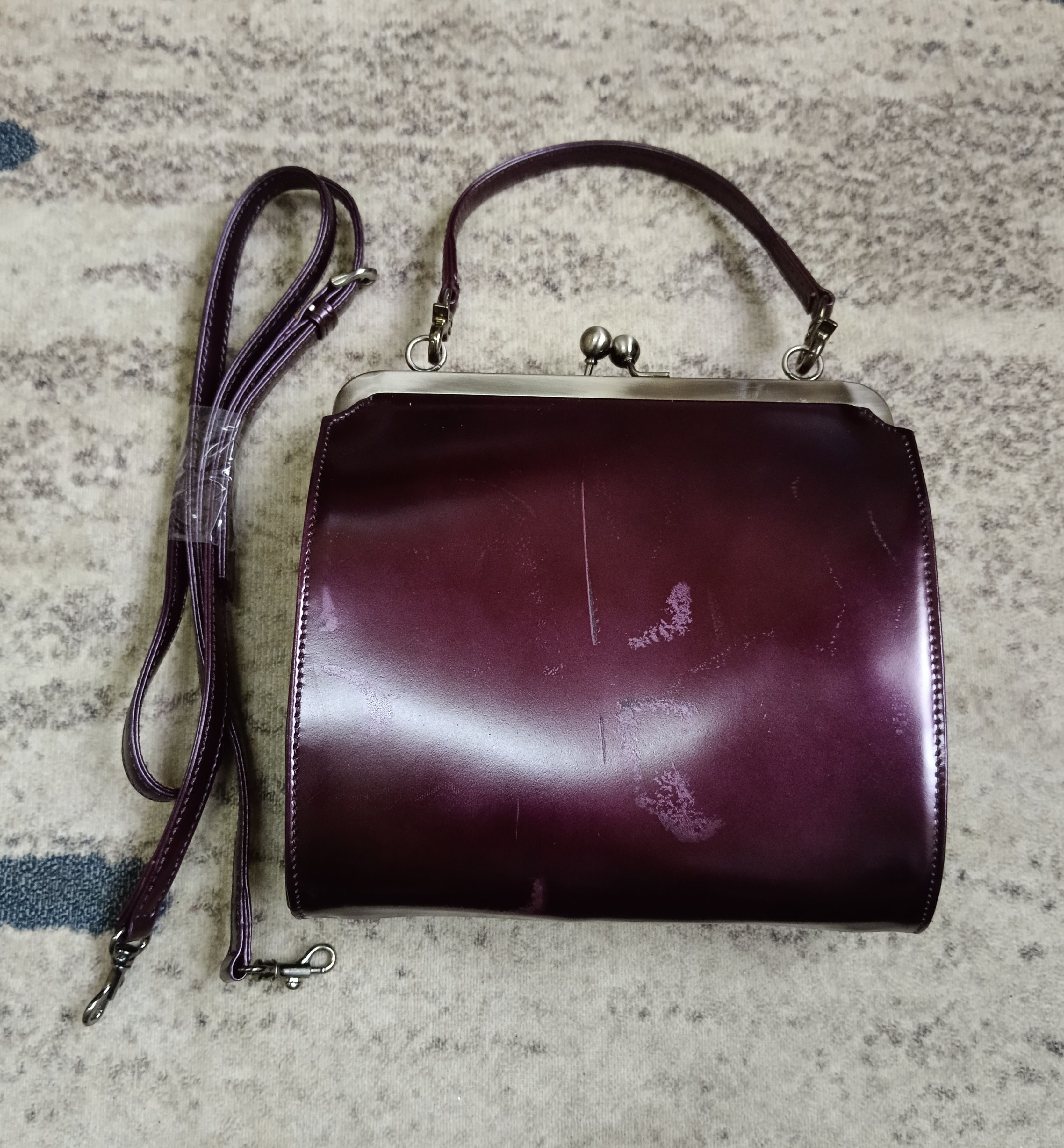 Jean Paul Gaultier JEAN PAUL GAULTIER EMBOSSED FLOWERS BURGUNDY LEATHER 2WAYS Size ONE SIZE - 2 Thumbnail