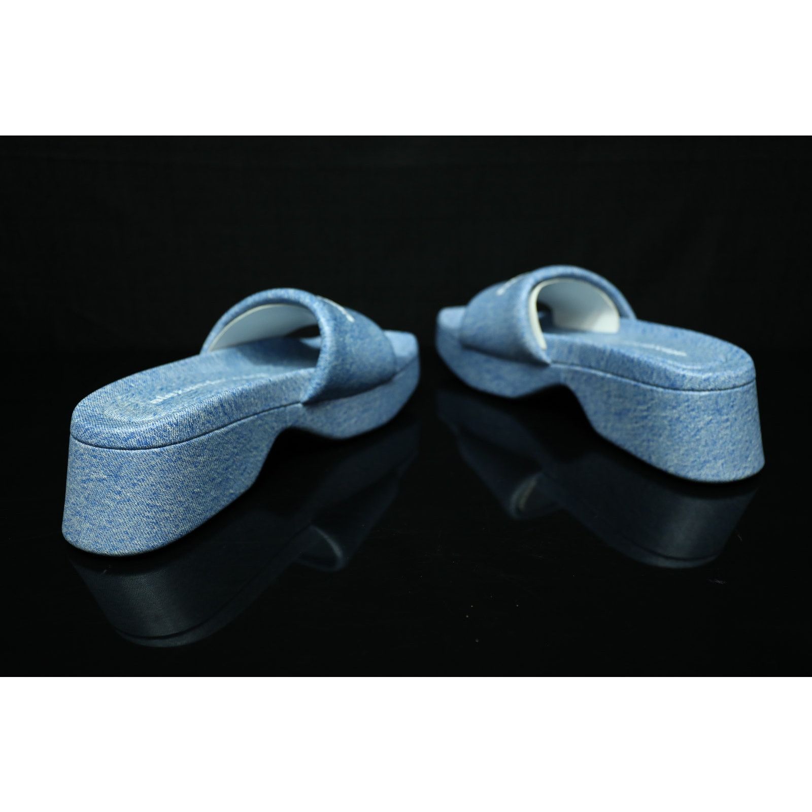 Alexander Wang Denim Goatskin Float Slides Indigo SZ 38 US 8