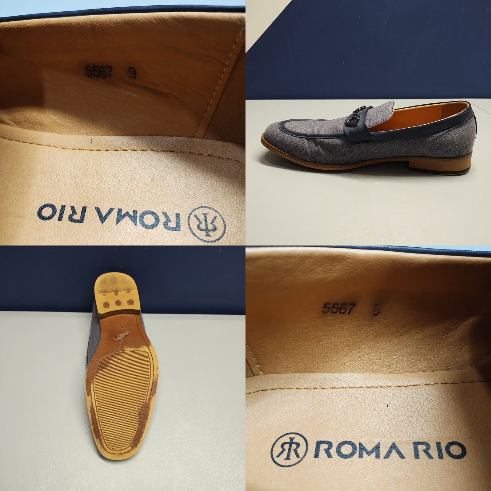 Vintage Romario Mens Size 9 Navy Blue Slip On Loafers Comfort Low Top Round Toe Casual Shoes Size US M / EU 48-50 / 2 - 8 Thumbnail