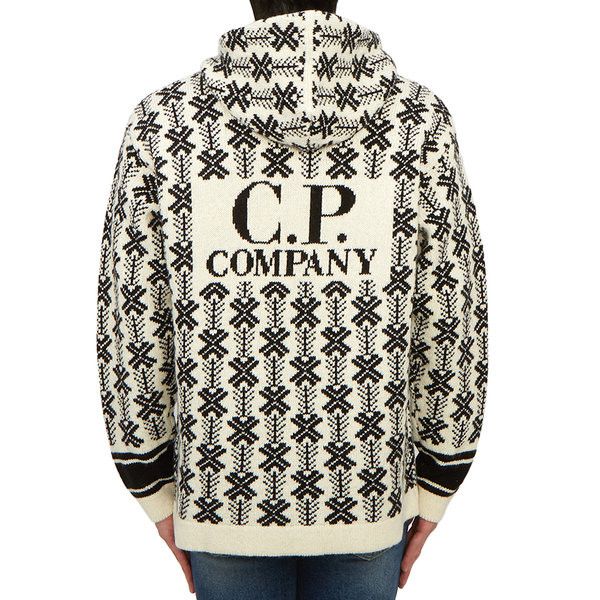 C.P. Company o1y1224 Hooded Sweater in Black/Ivory Size US S / EU 44-46 / 1 - 2 Thumbnail