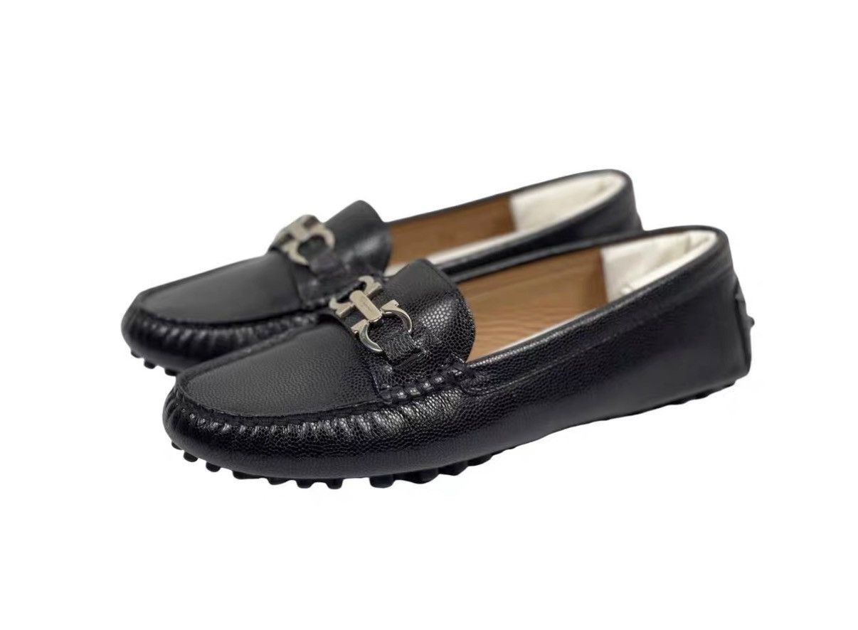 Salvatore Ferragamo Salvatore Ferragamo Gancini Leather Driving Loafers J31 Size US 5.5 / EU 38 - 1 Thumbnail