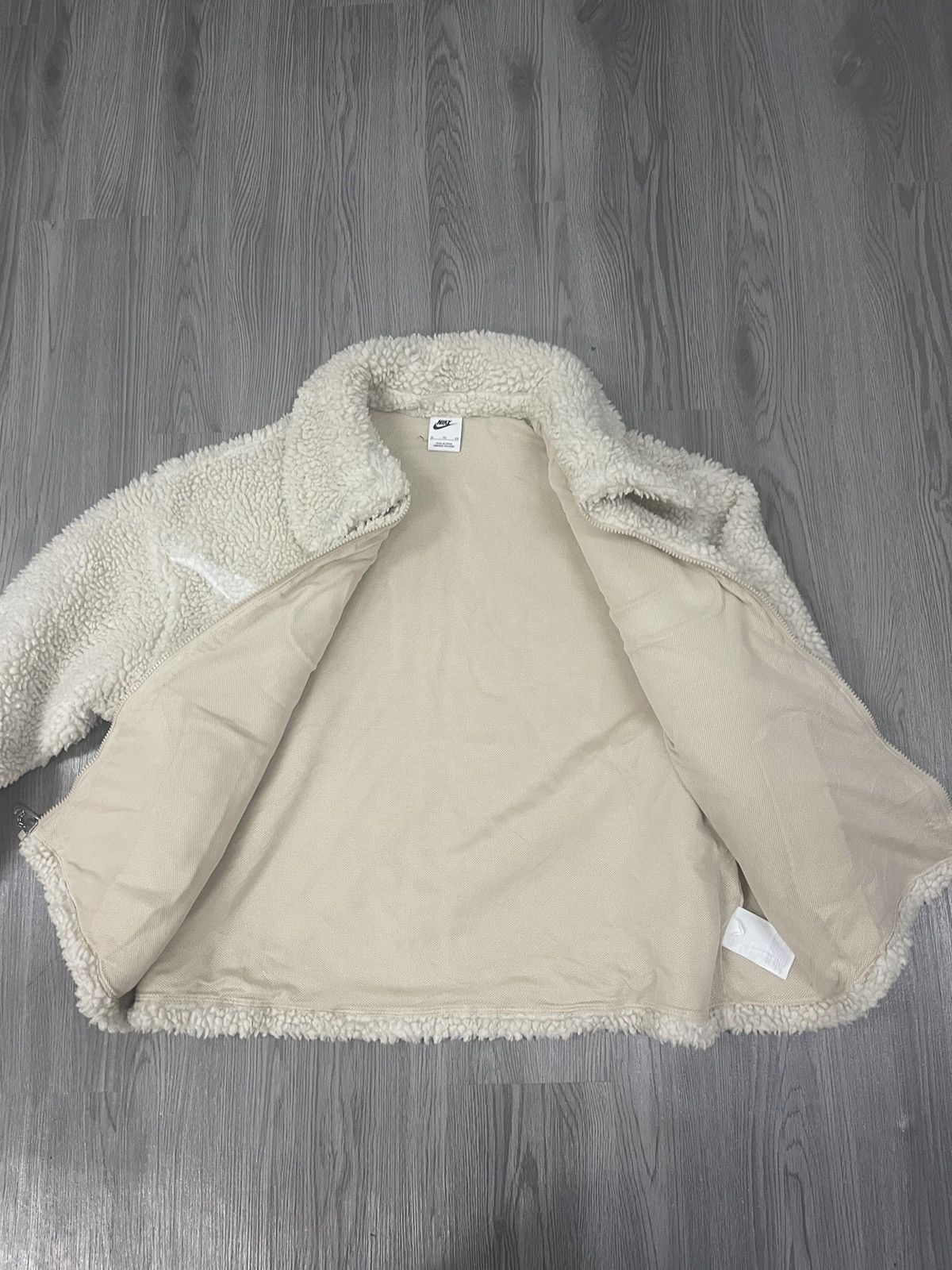 Nike Sherpa Chest Swoosh Cropped Jacket Size XL / US 12-14 / IT 48-50 - 3 Thumbnail